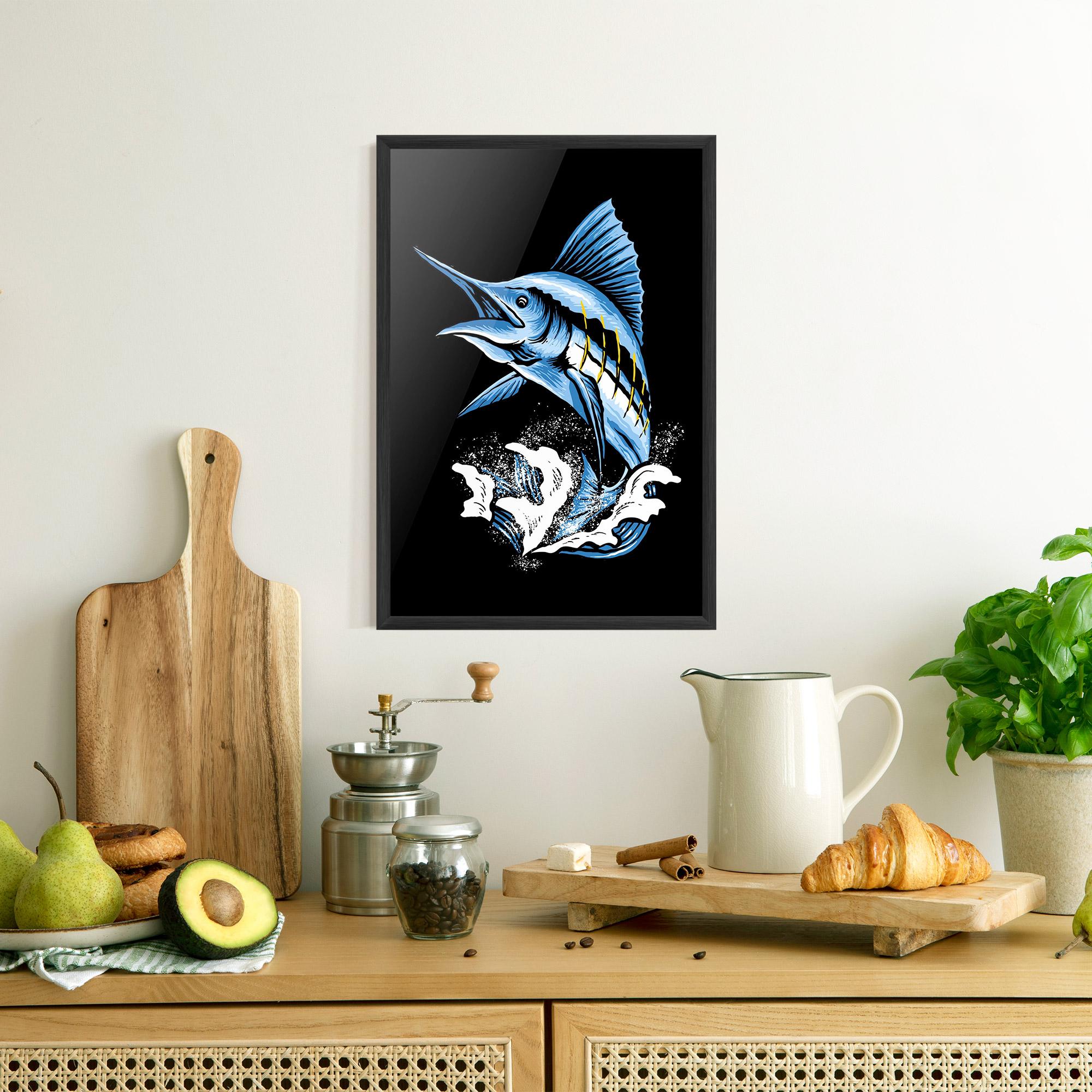 Gerahmte Poster Sword Fish mockup 8