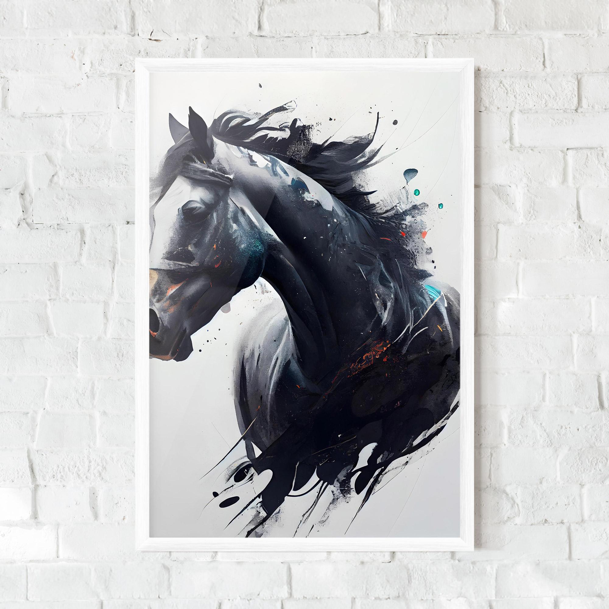 Gerahmte Poster Black Paint Horse mockup 0