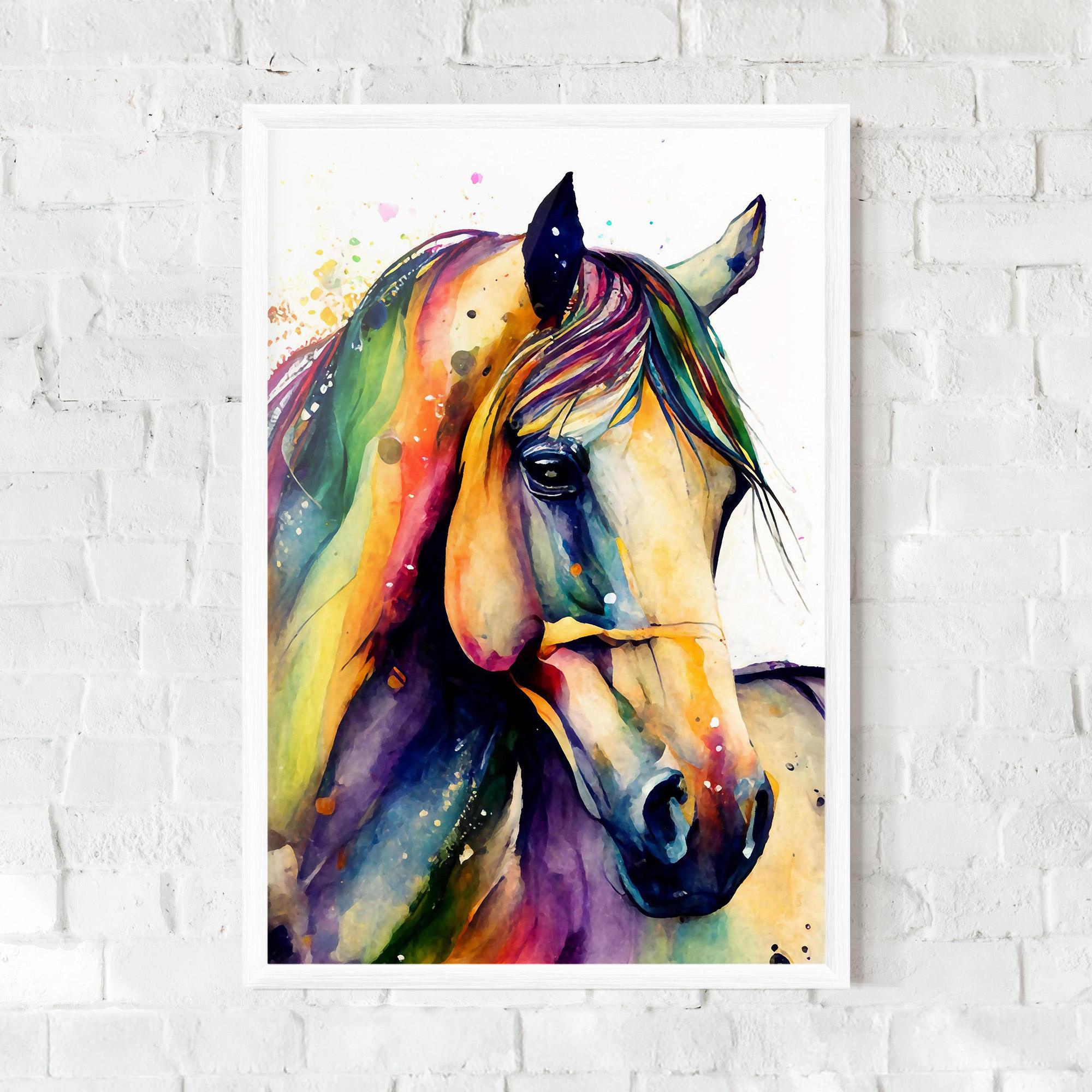 Gerahmte Poster Colorful Horse mockup 0