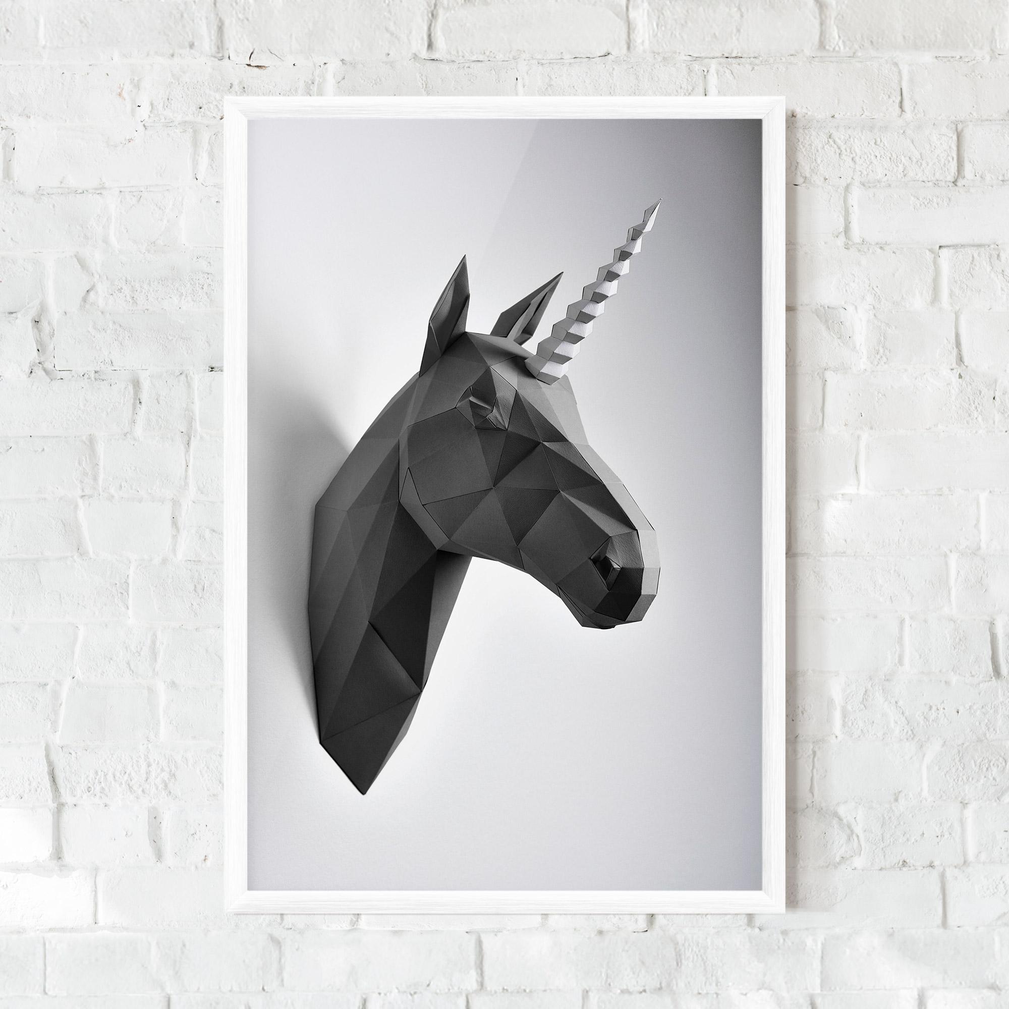 Gerahmte Poster Geometrical Unicorn mockup 0