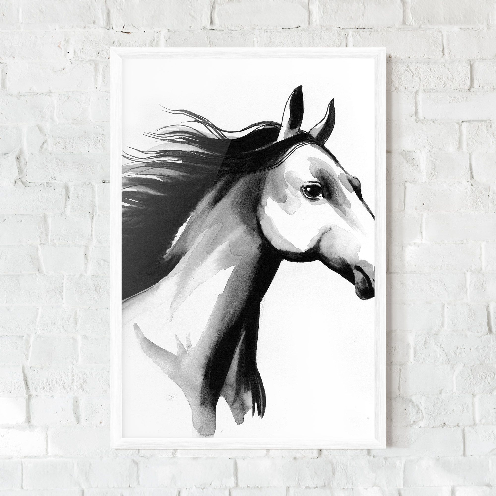 Ink Watercolor Horse mockup 0