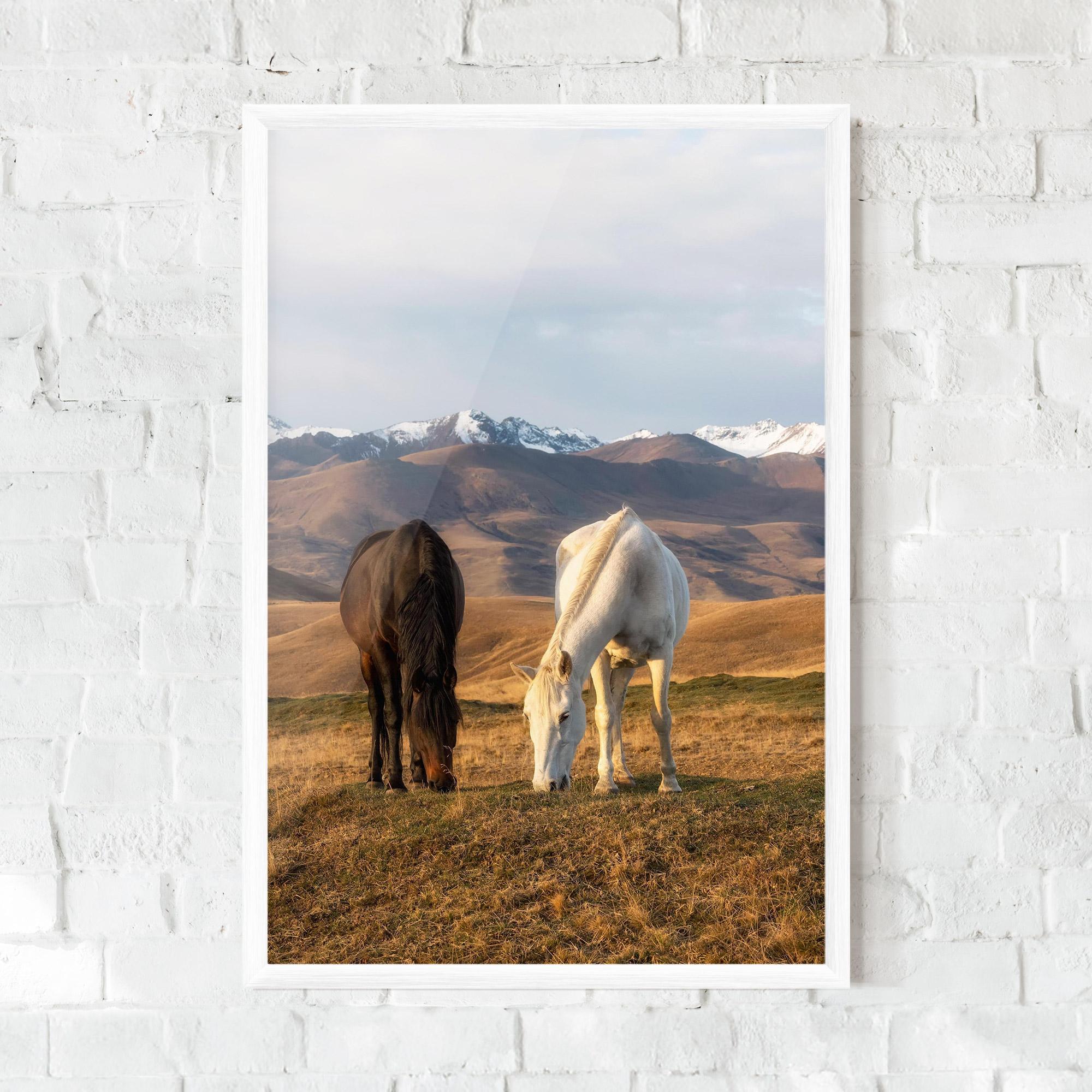 Gerahmte Poster Mountain Horses mockup 0