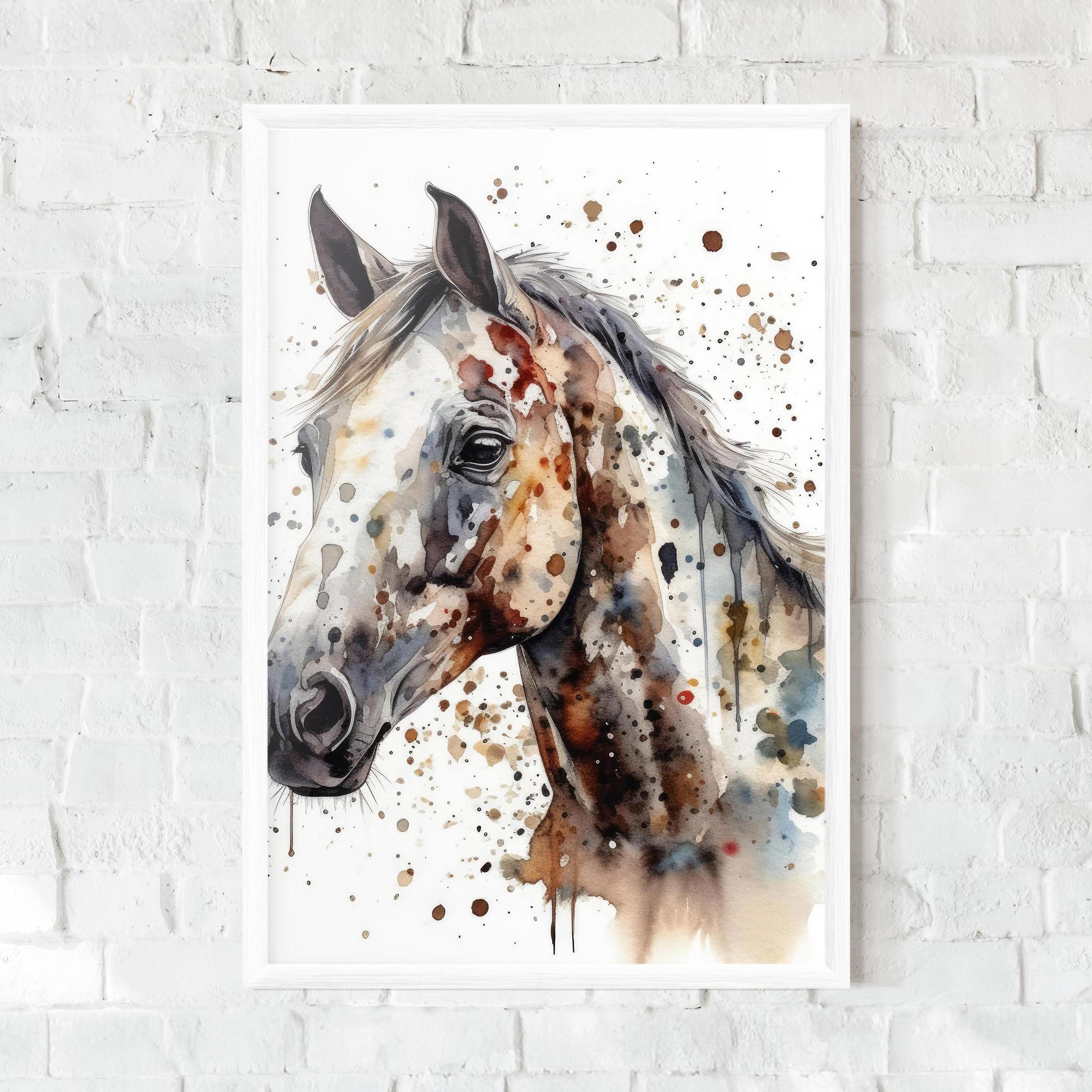 Gerahmte Poster Watercolor Horse mockup 0