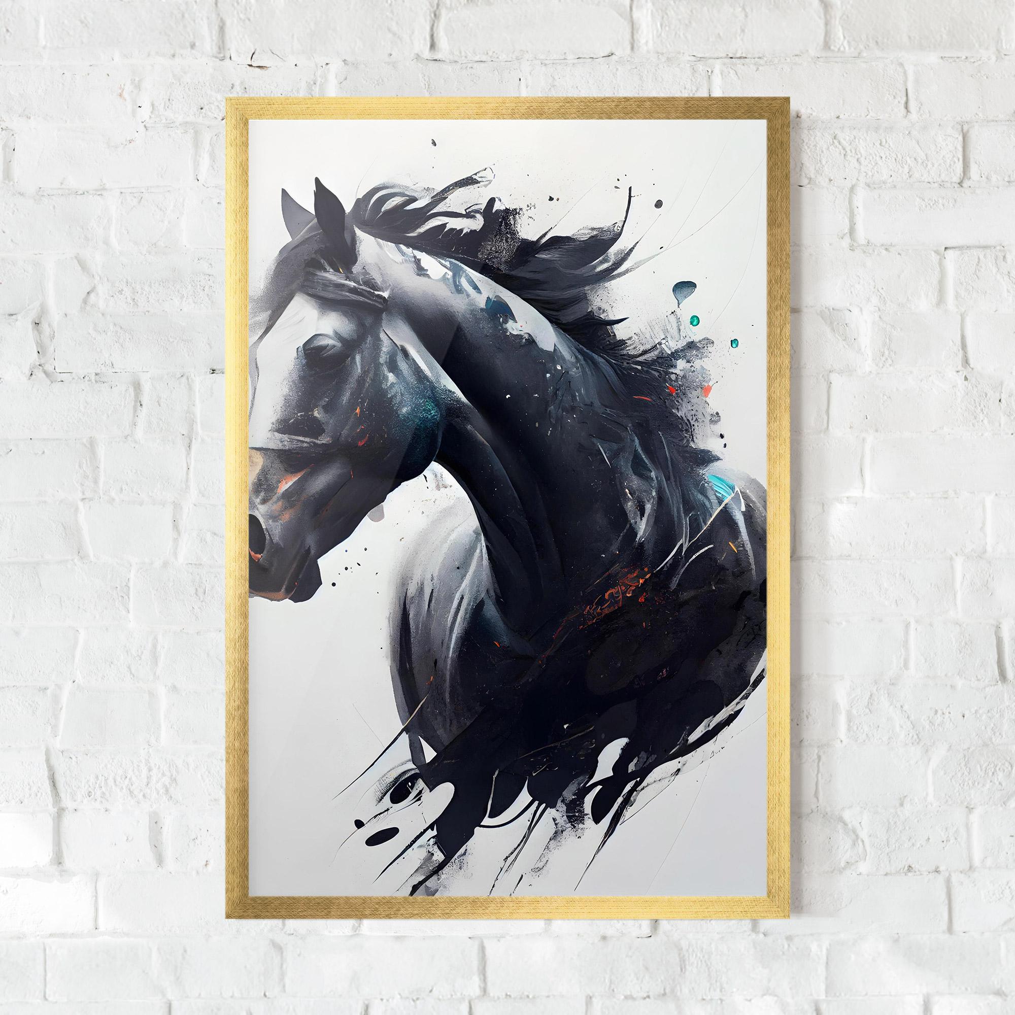 Gerahmte Poster Black Paint Horse mockup 0