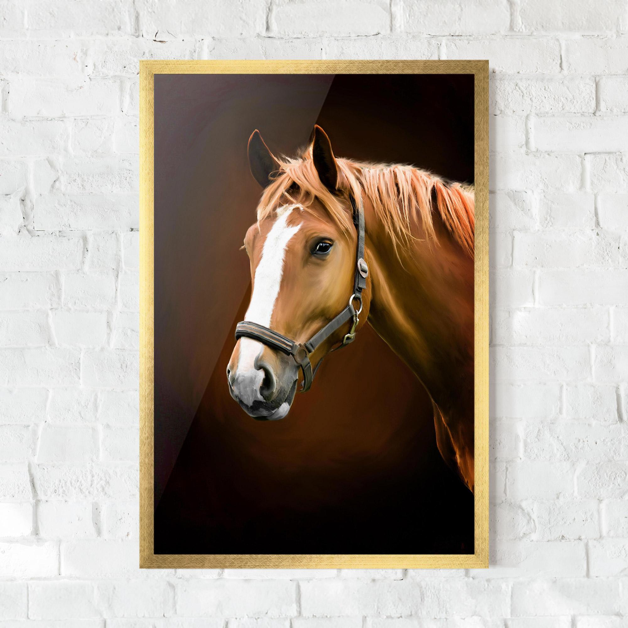 Gerahmte Poster Digital Painted Horse mockup 0