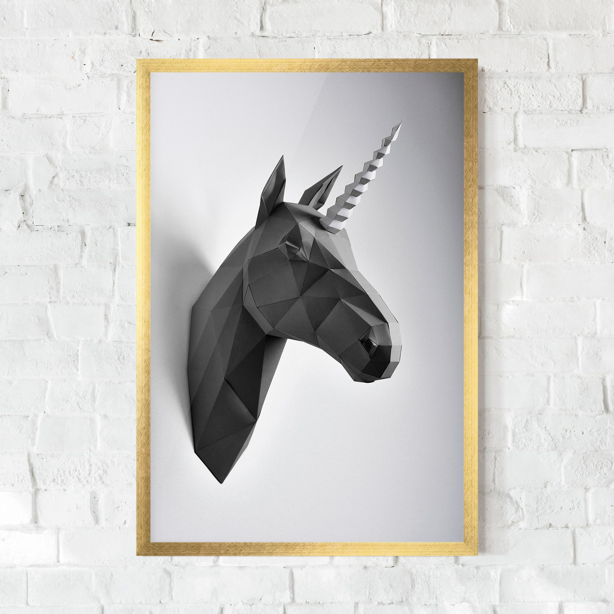Gerahmte Poster Geometrical Unicorn mockup 0