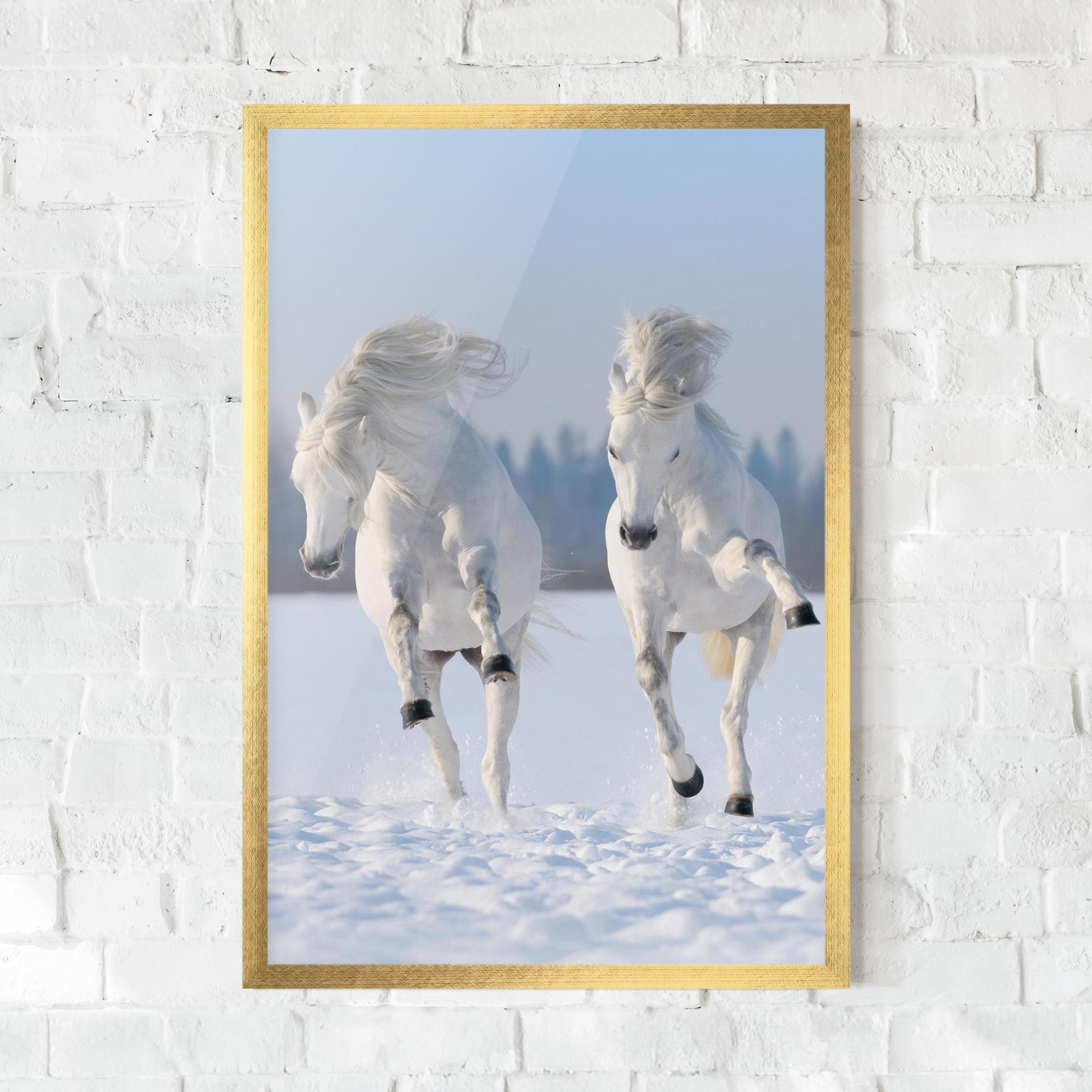 Gerahmte Poster Happy Horses Running mockup 0