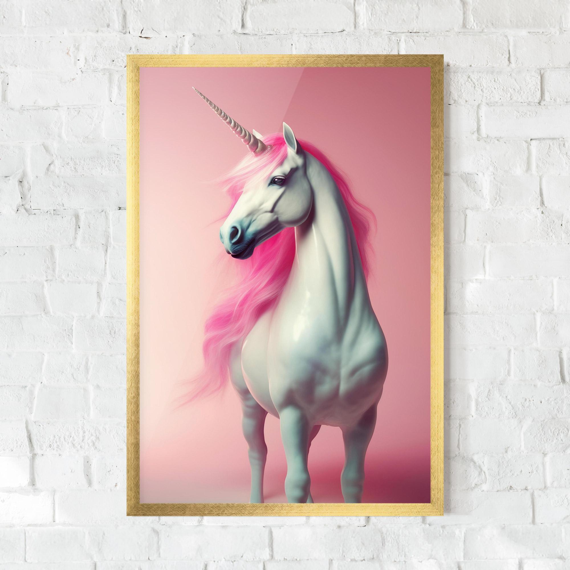 Gerahmte Poster Pink Unicorn mockup 0