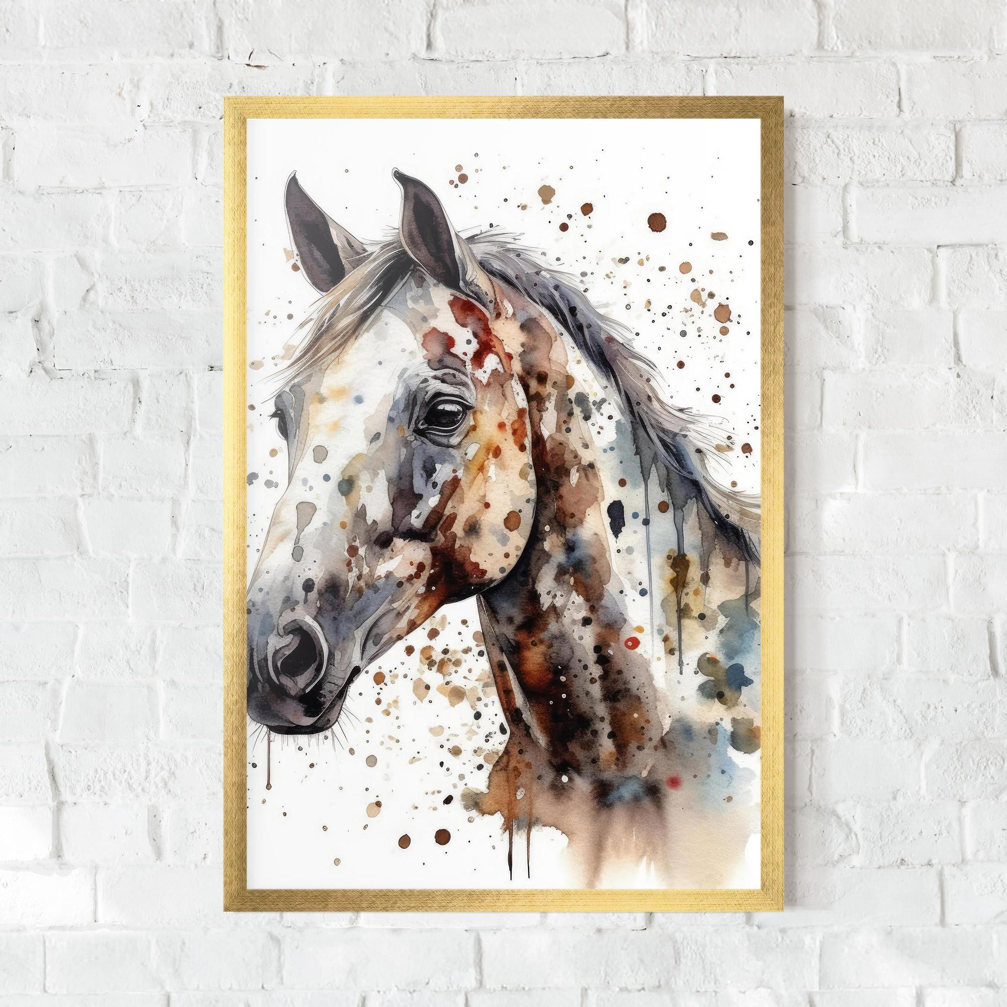Gerahmte Poster Watercolor Horse mockup 0