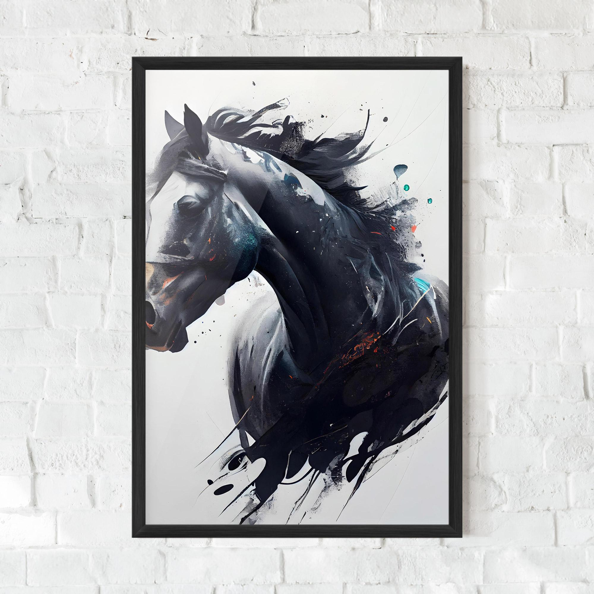 Gerahmte Poster Black Paint Horse mockup 0