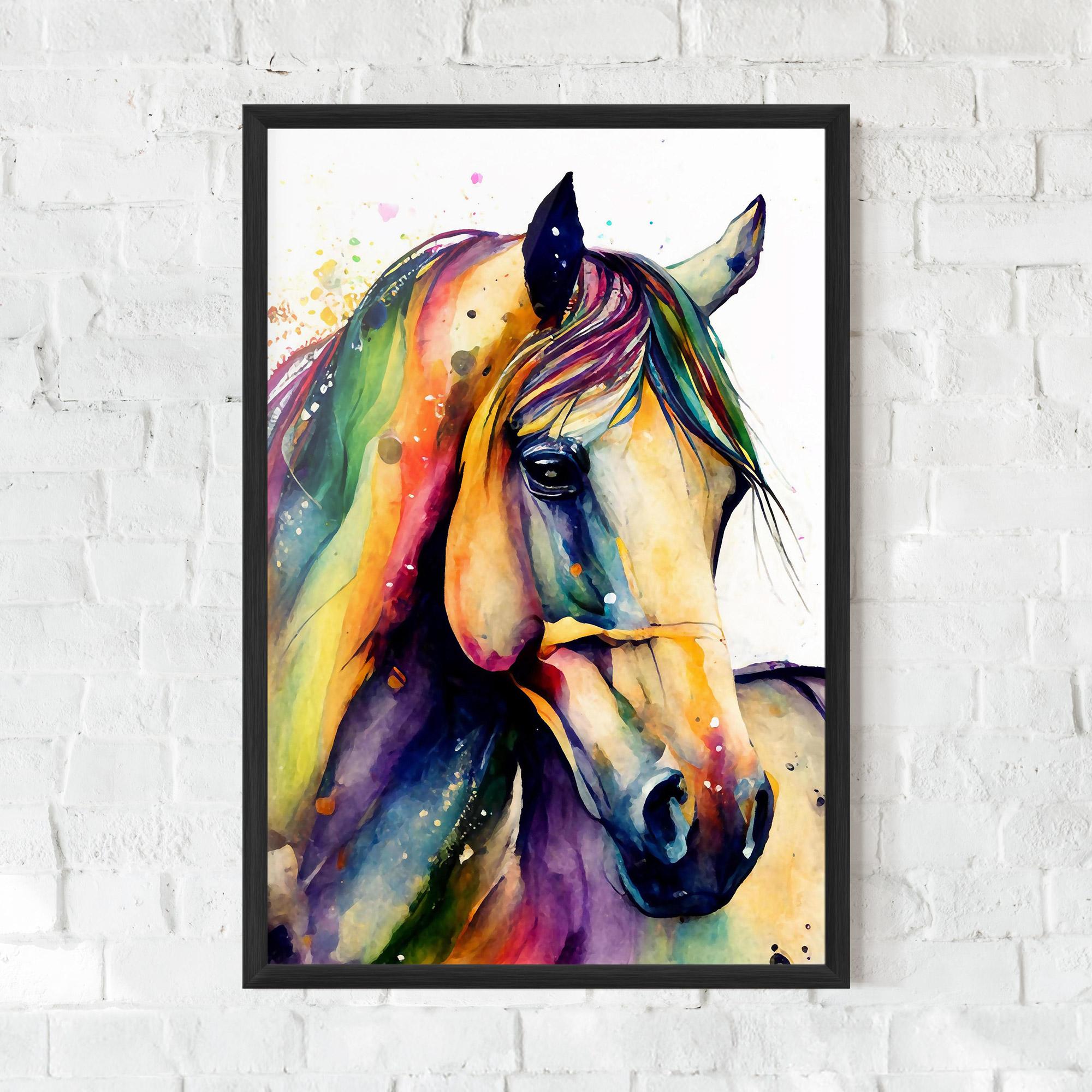 Gerahmte Poster Colorful Horse mockup 0