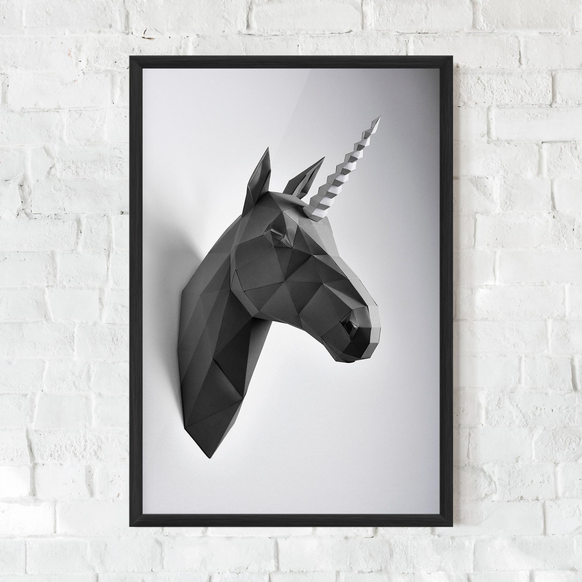 Gerahmte Poster Geometrical Unicorn mockup 0