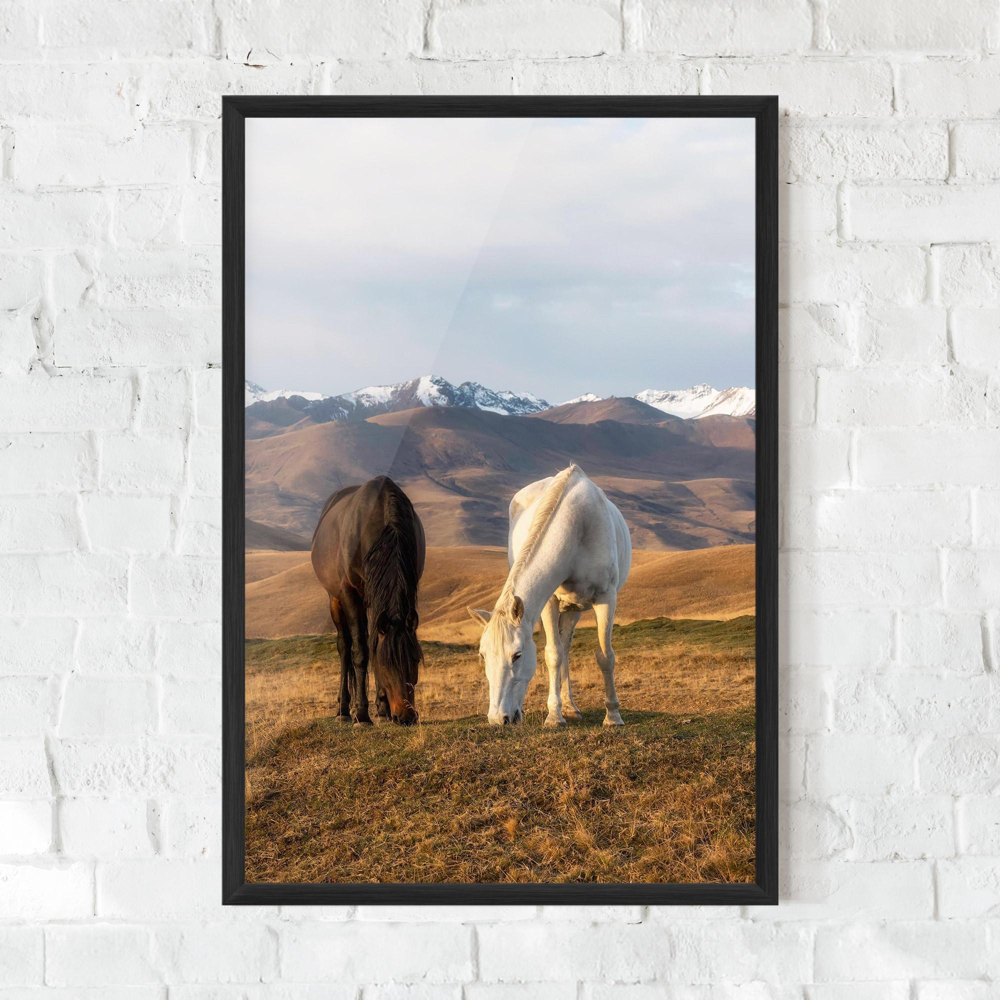 Gerahmte Poster Mountain Horses mockup 0