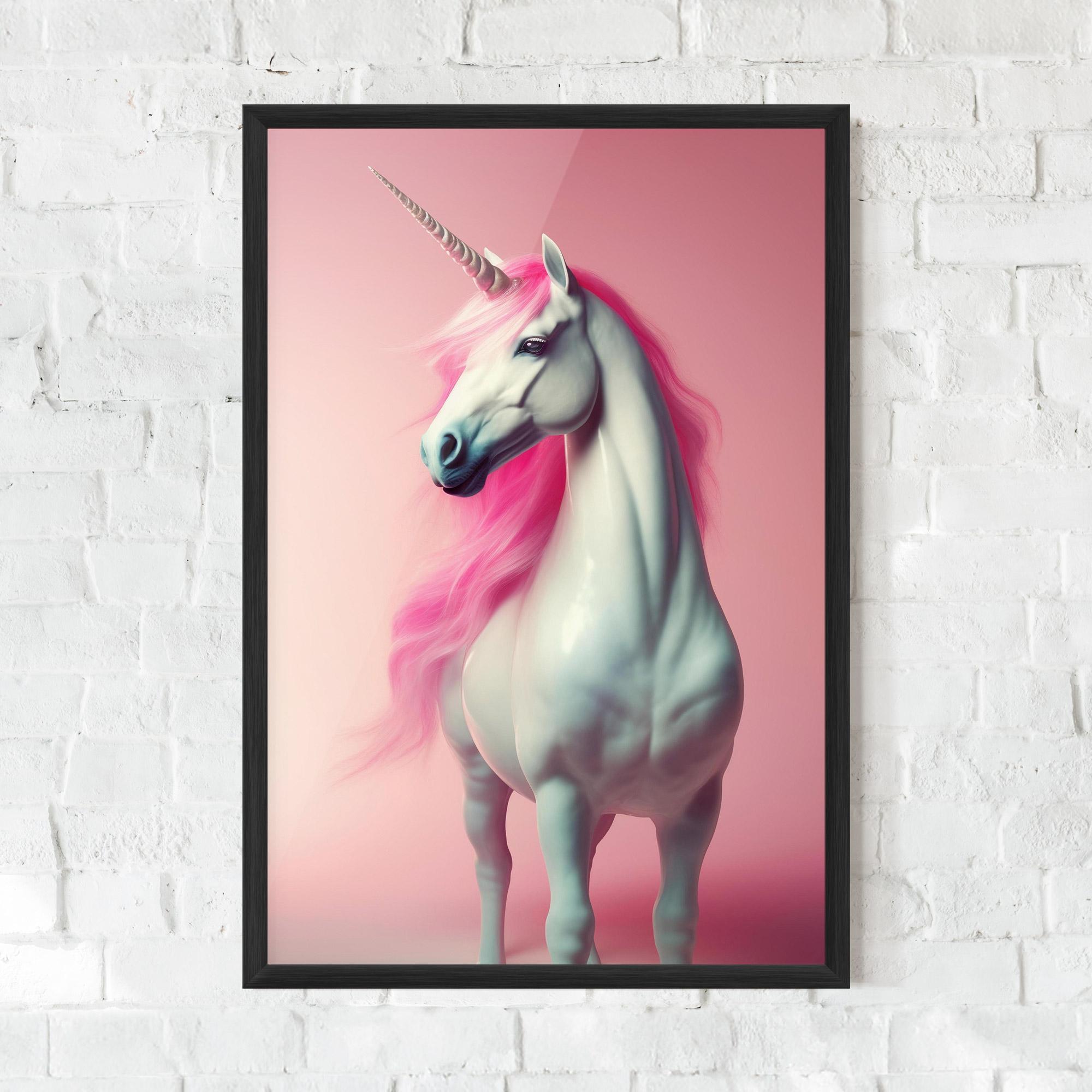 Gerahmte Poster Pink Unicorn mockup 0