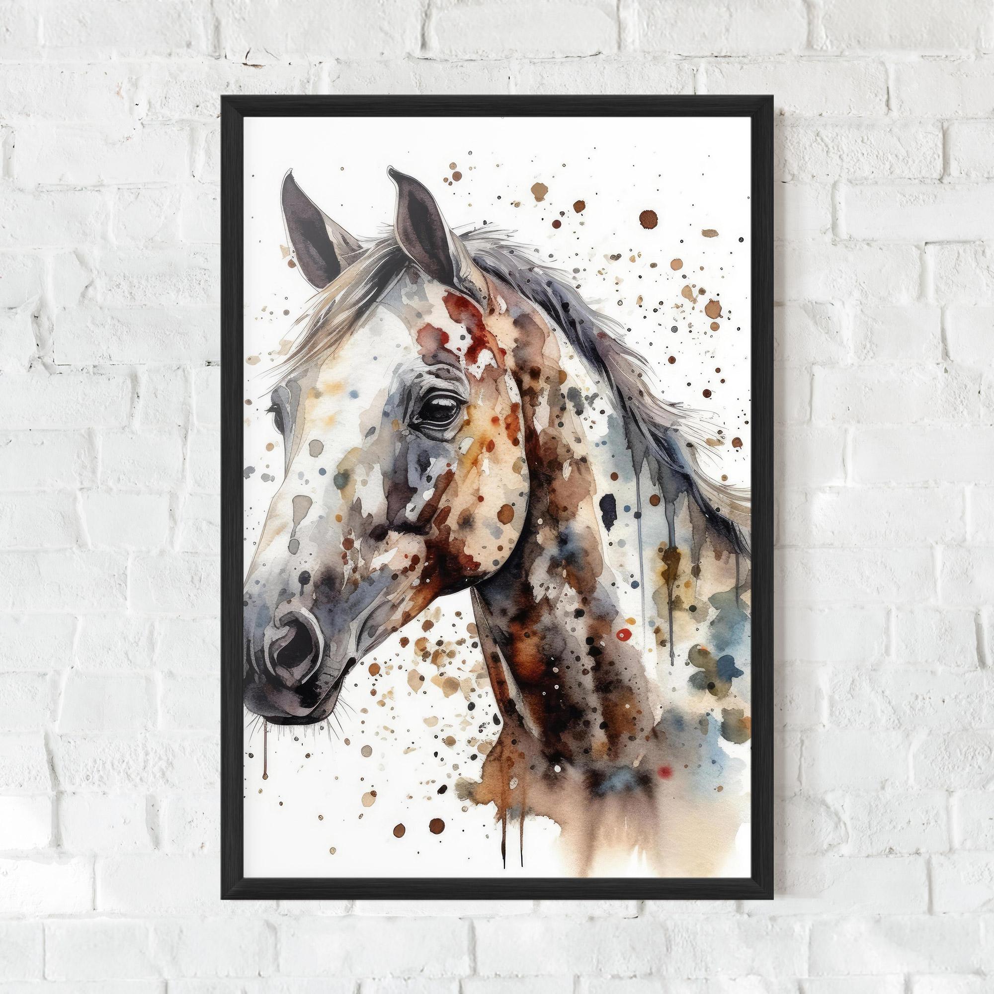 Gerahmte Poster Watercolor Horse mockup 0