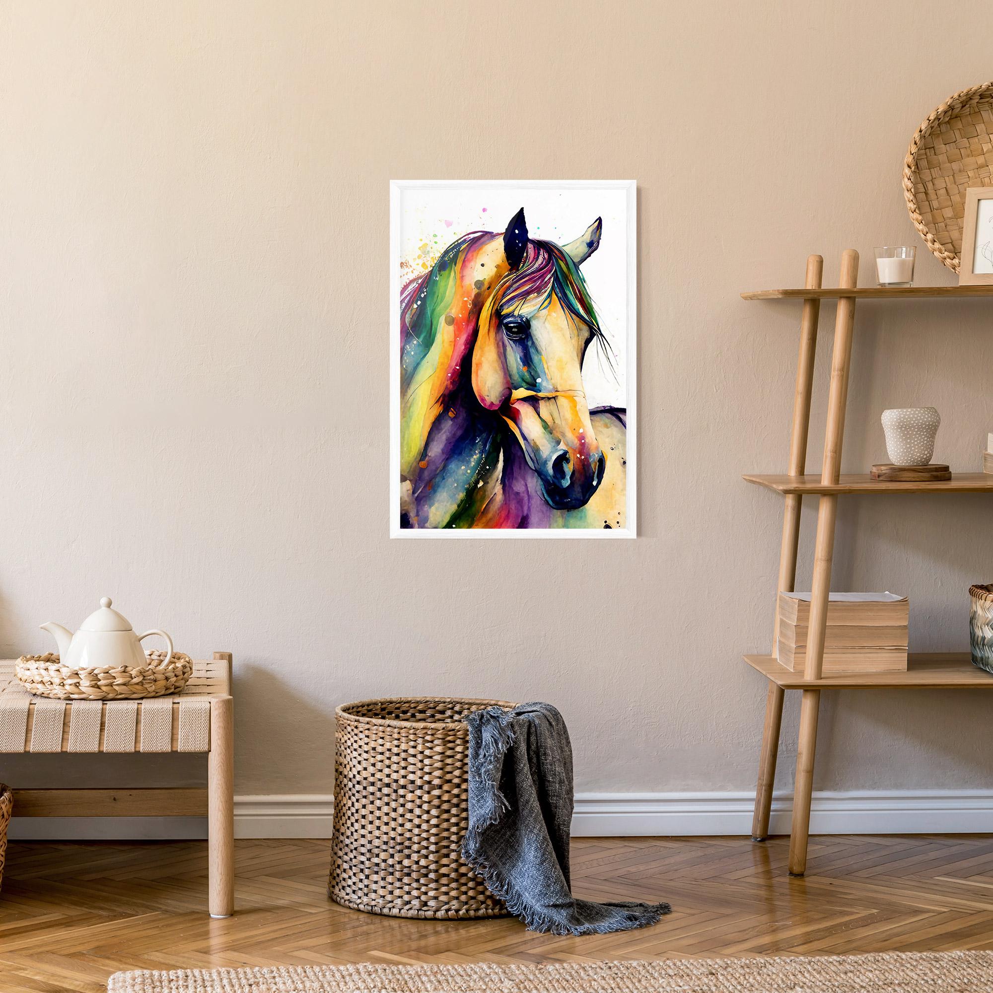 Gerahmte Poster Colorful Horse mockup 9