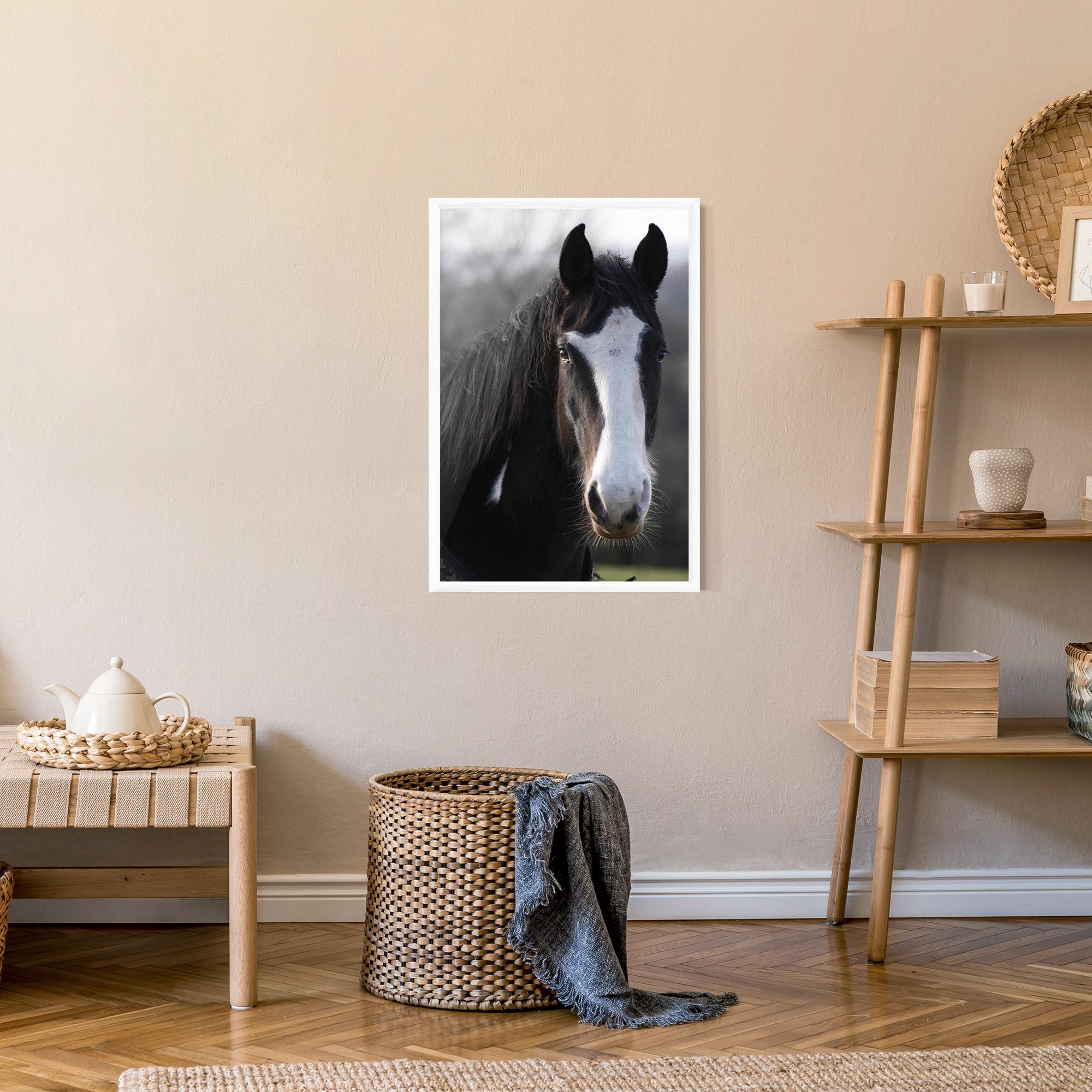 Gerahmte Poster Horse Black Portrait mockup 9