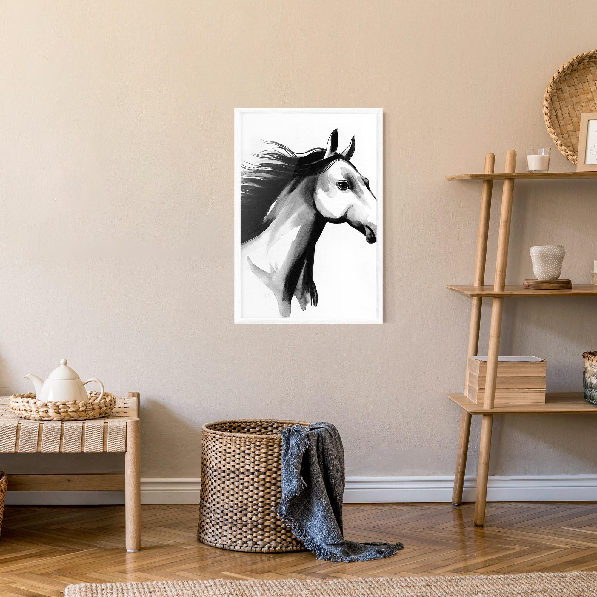Gerahmte Poster Ink Watercolor Horse mockup 9