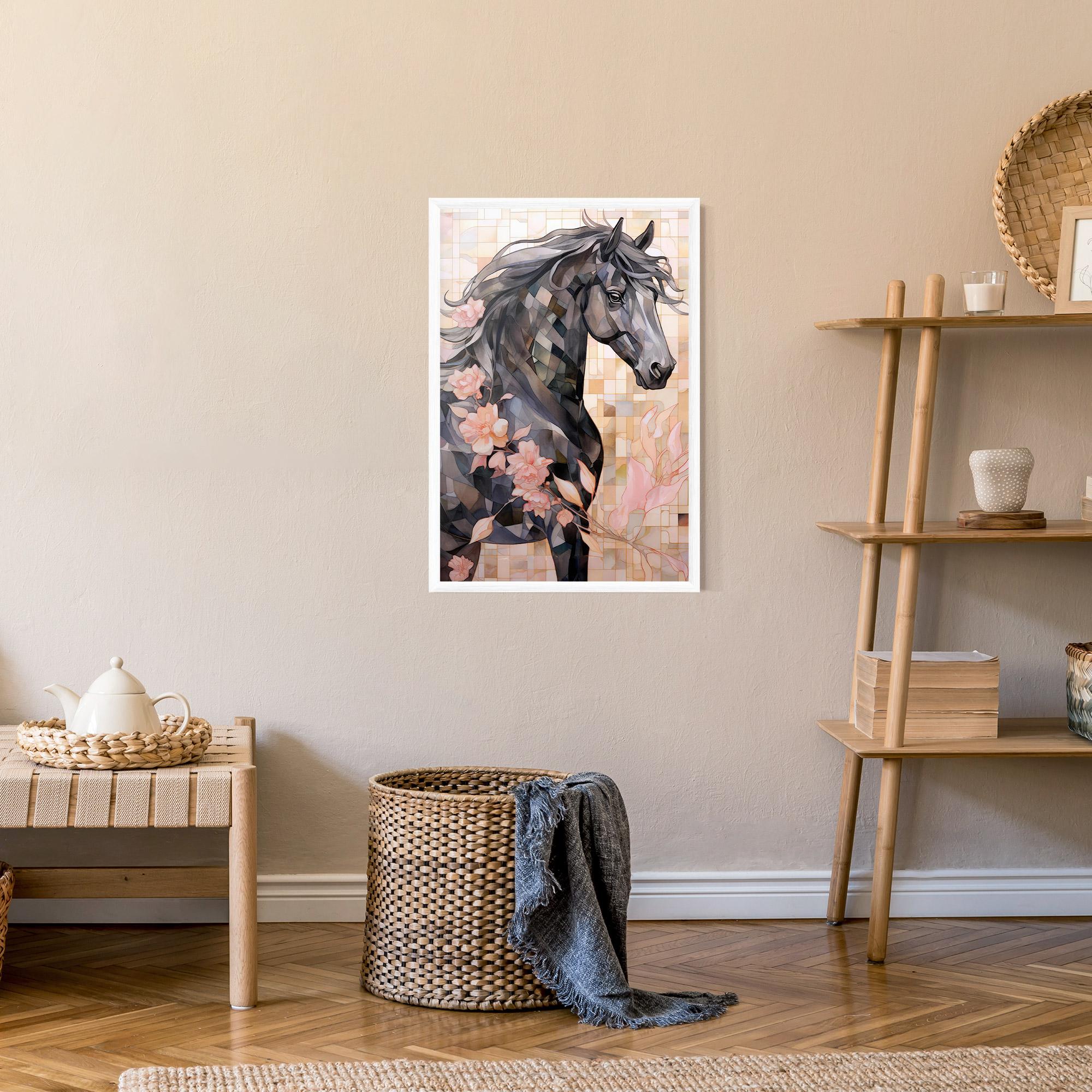 Gerahmte Poster Mosaic Painting Horse mockup 9