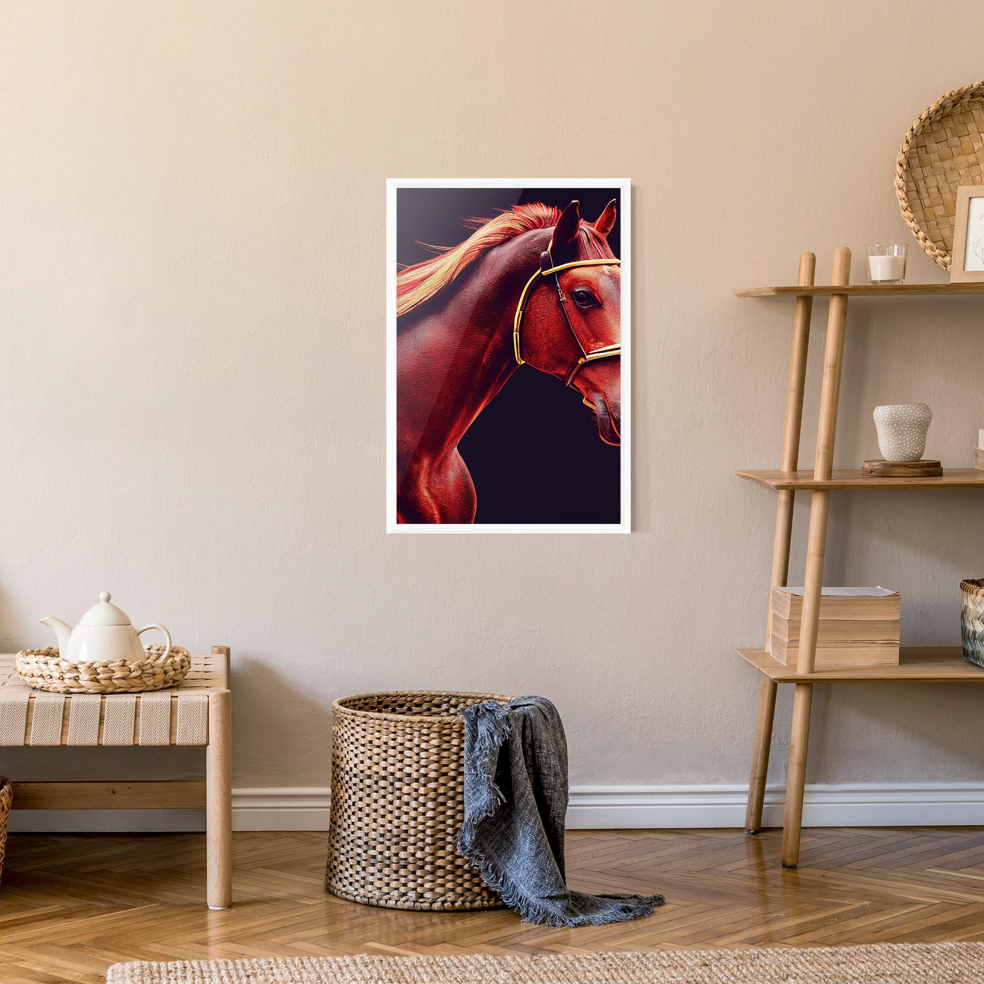 Gerahmte Poster Red Horse Portrait mockup 9