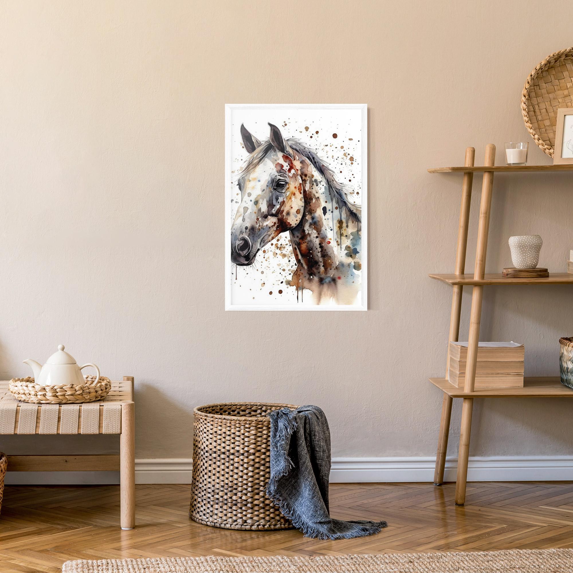 Gerahmte Poster Watercolor Horse mockup 9