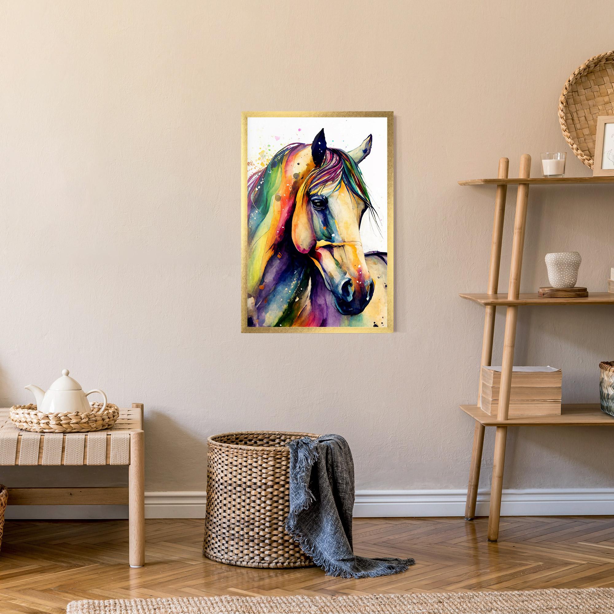 Gerahmte Poster Colorful Horse mockup 9