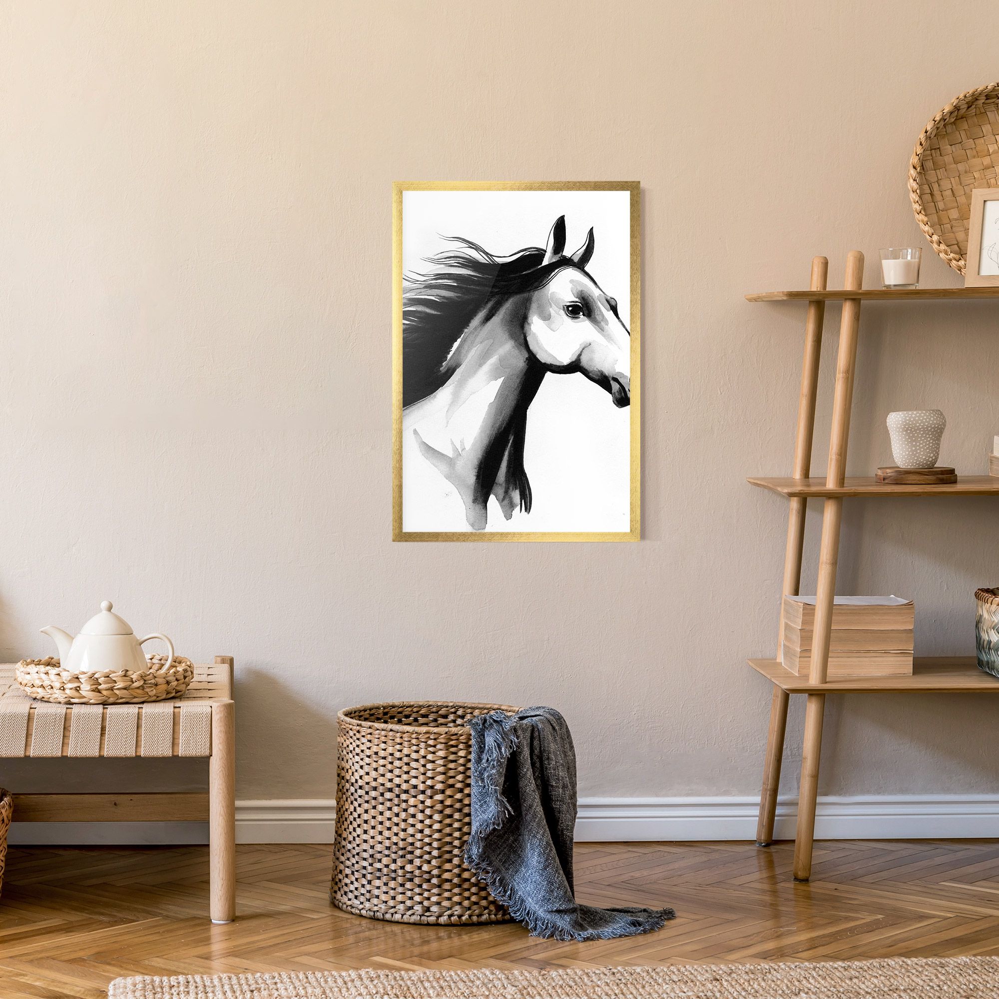 Ink Watercolor Horse mockup 9