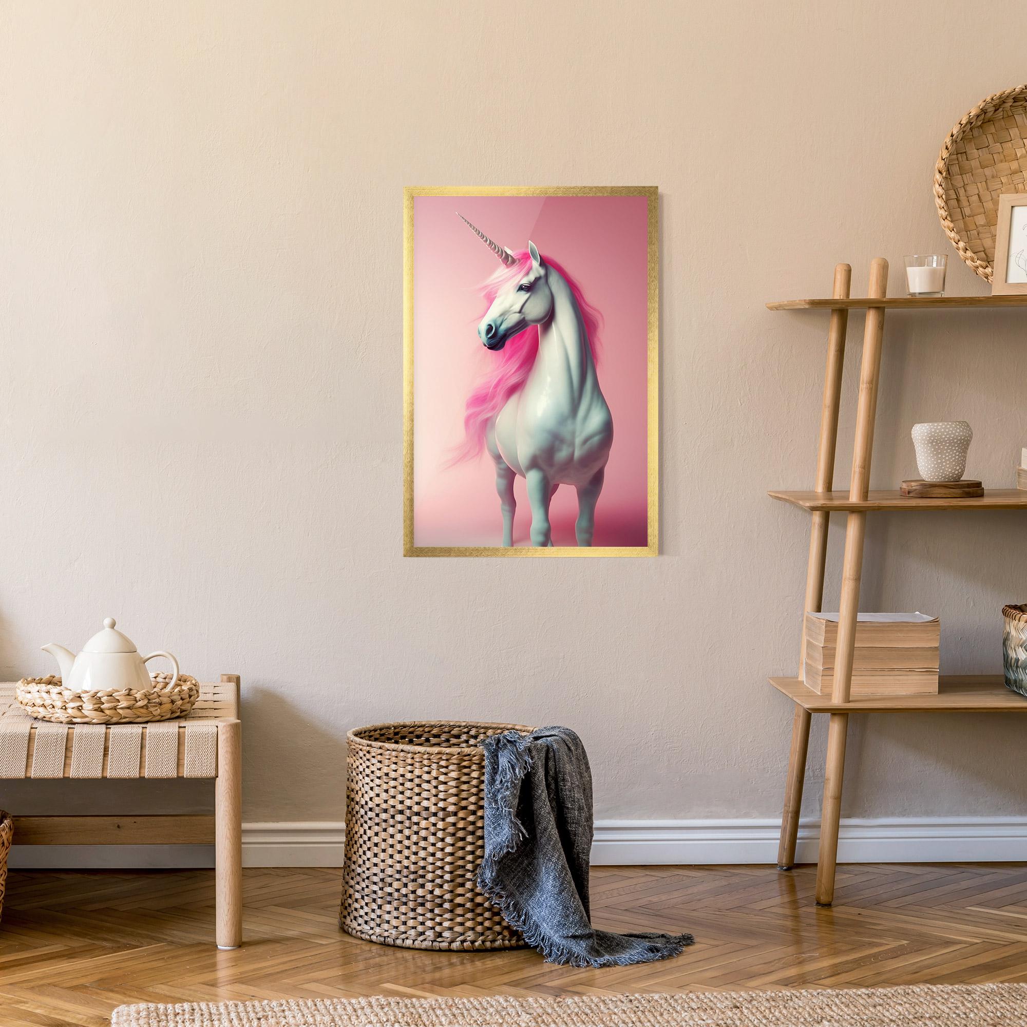 Gerahmte Poster Pink Unicorn mockup 9