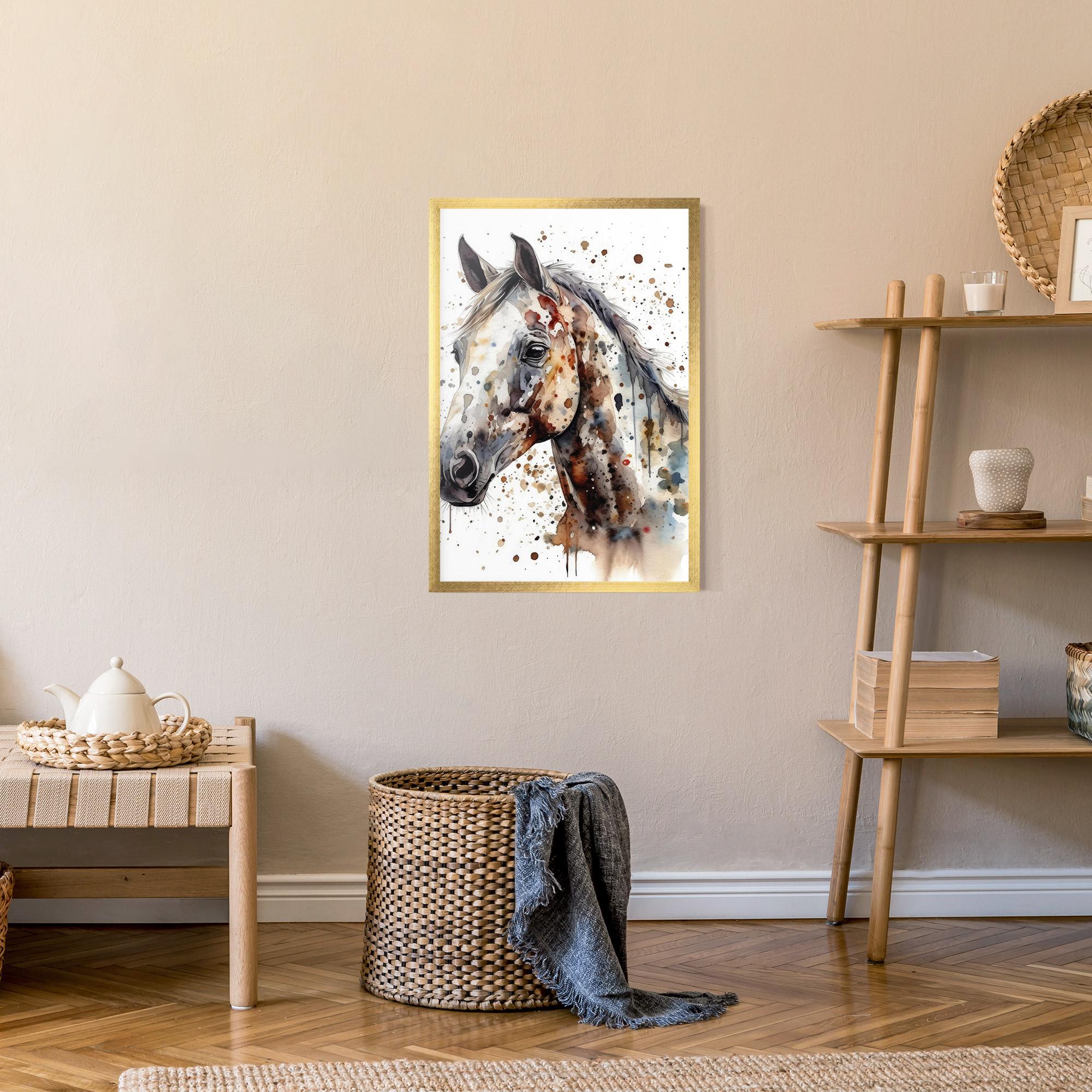 Gerahmte Poster Watercolor Horse mockup 9
