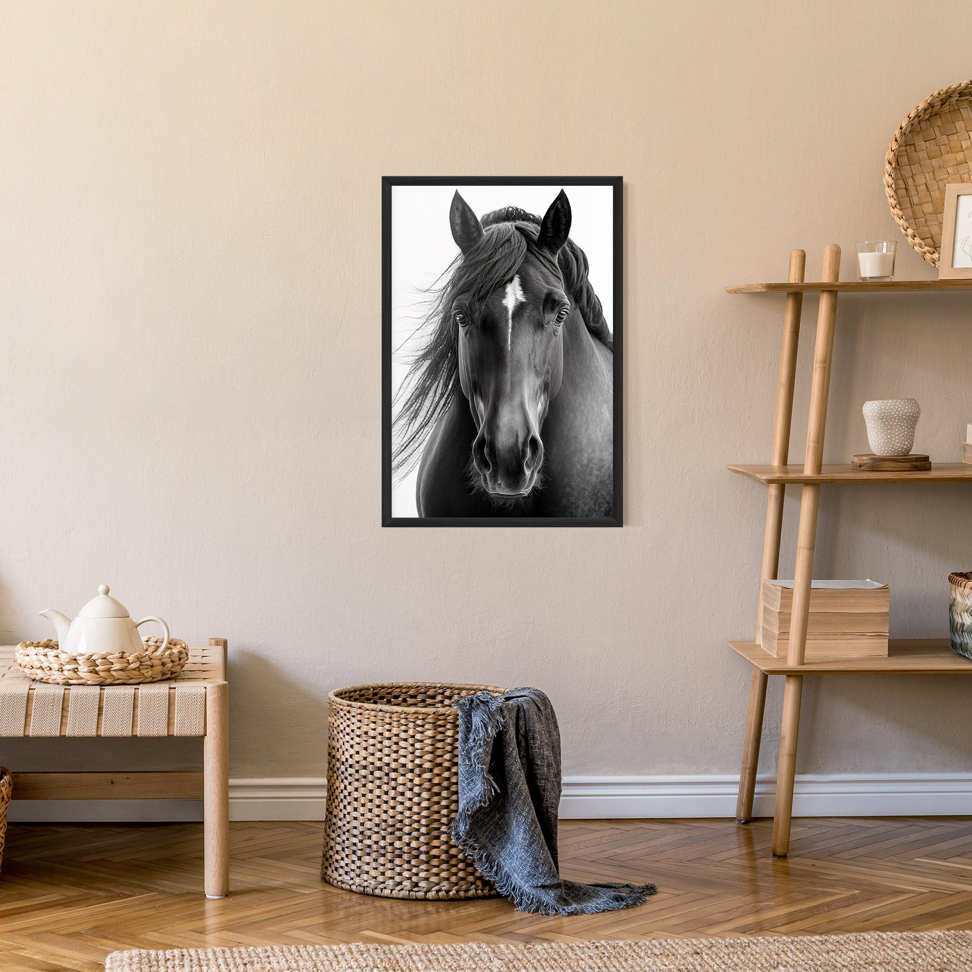 Gerahmte Poster Close Up Horse mockup 9
