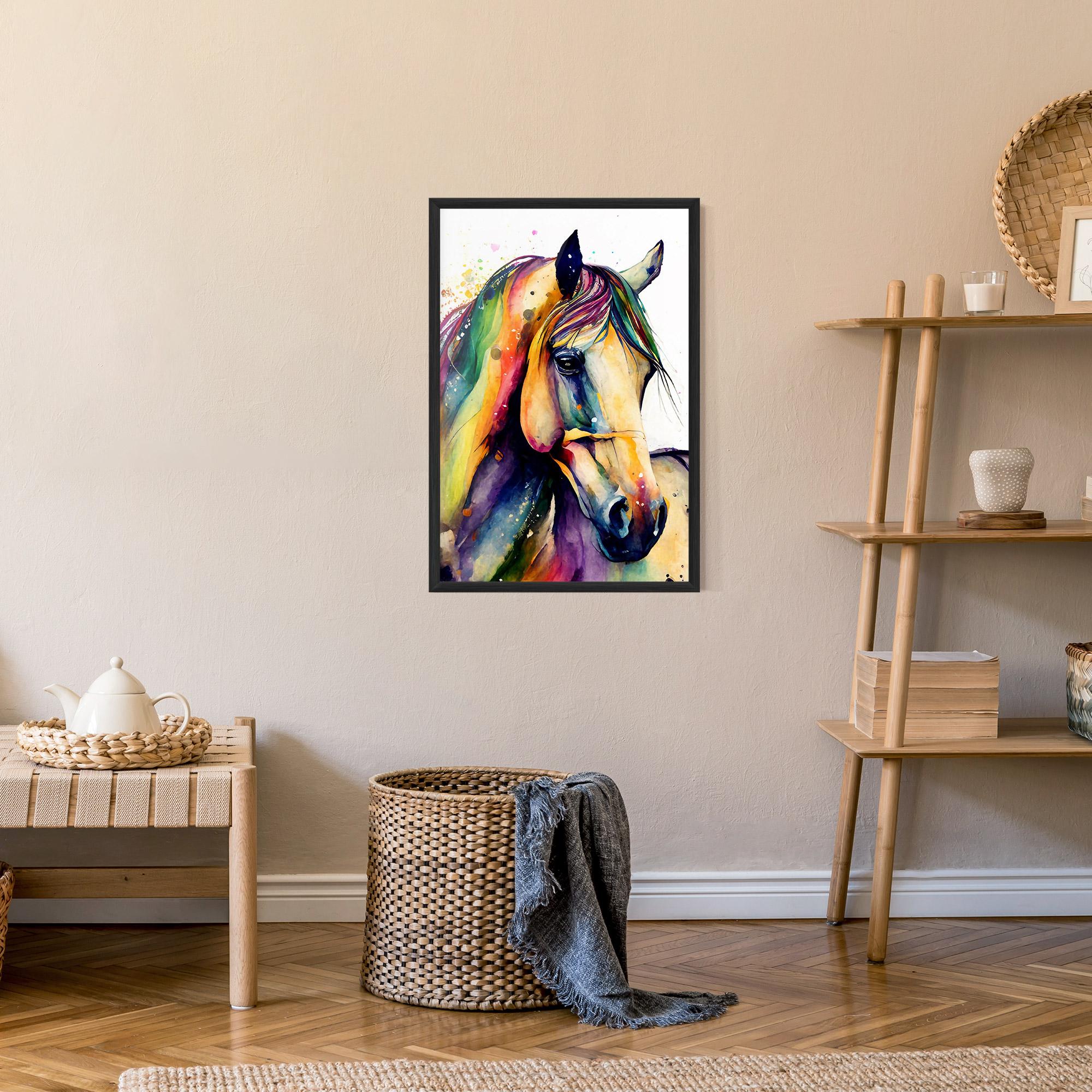 Gerahmte Poster Colorful Horse mockup 9