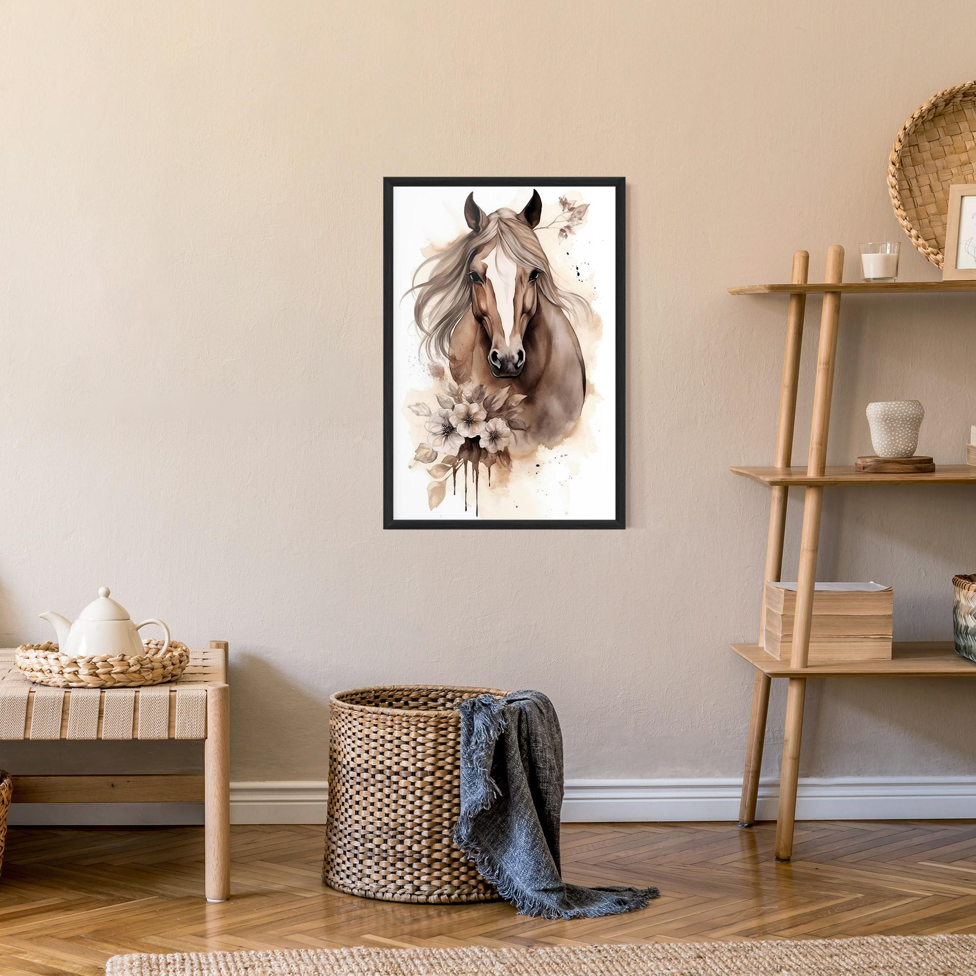 Gerahmte Poster Flower Brown Horse mockup 9