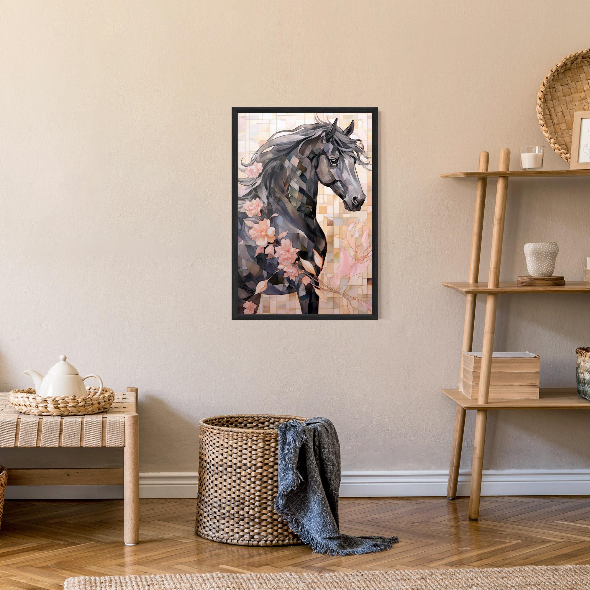 Gerahmte Poster Mosaic Painting Horse mockup 9