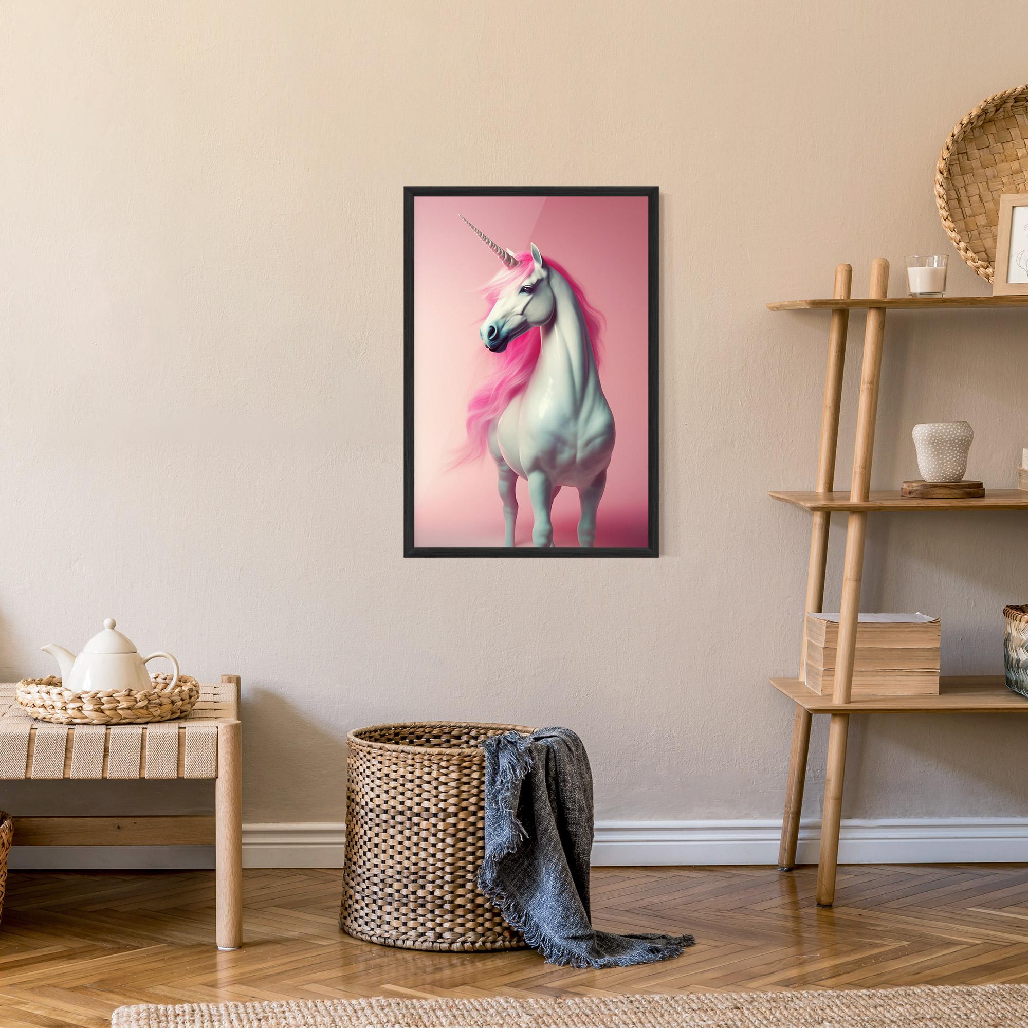 Gerahmte Poster Pink Unicorn mockup 9