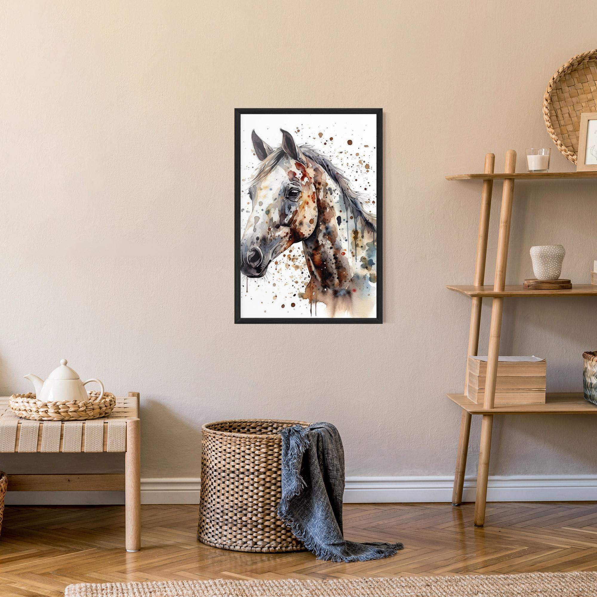 Gerahmte Poster Watercolor Horse mockup 9