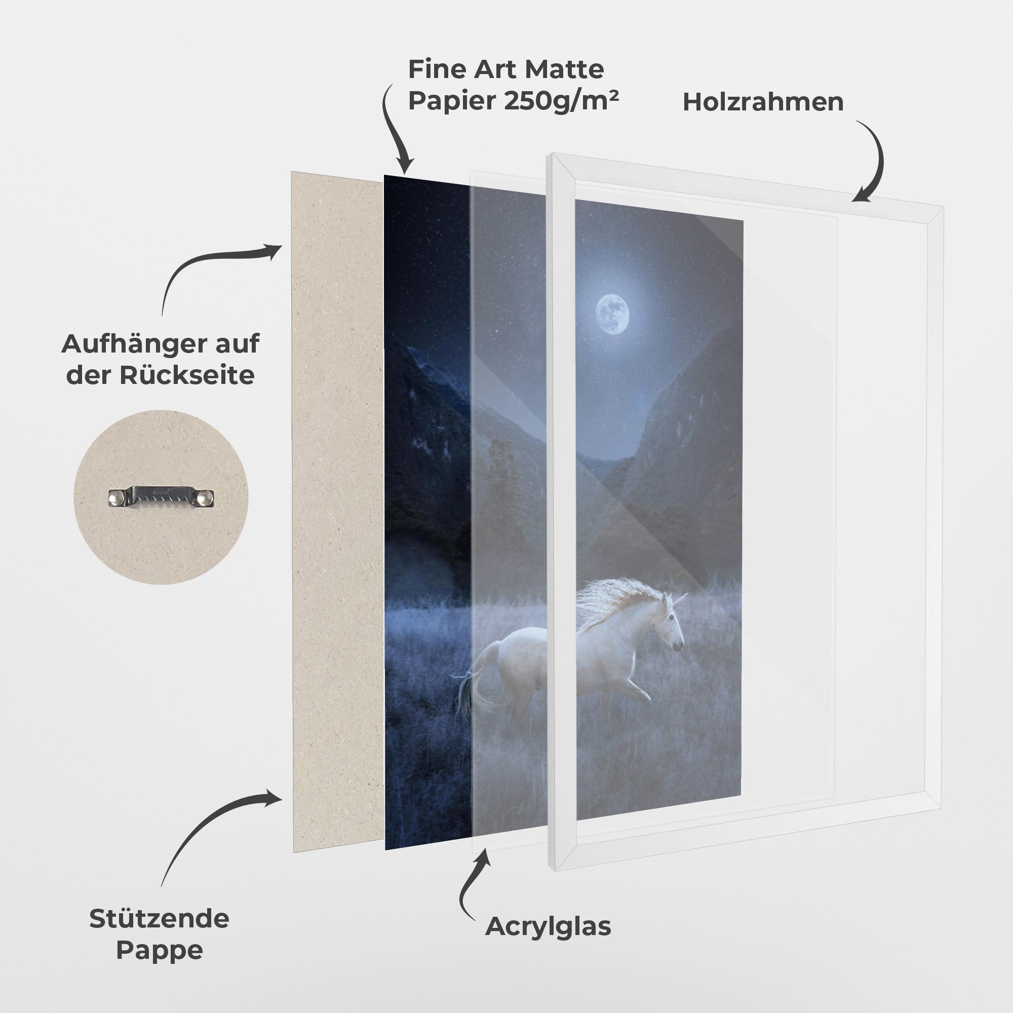 Gerahmte Poster Blue Moon Unicorn mockup 1