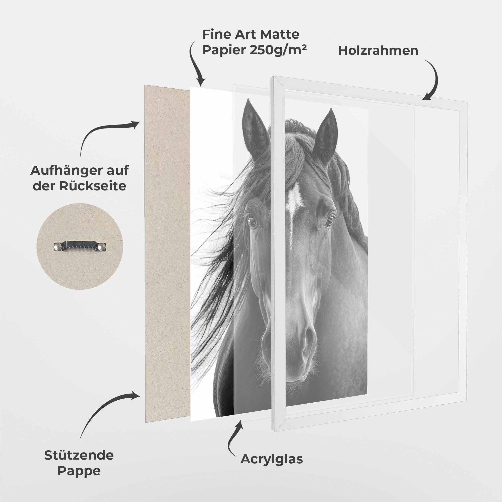 Gerahmte Poster Close Up Horse mockup 1