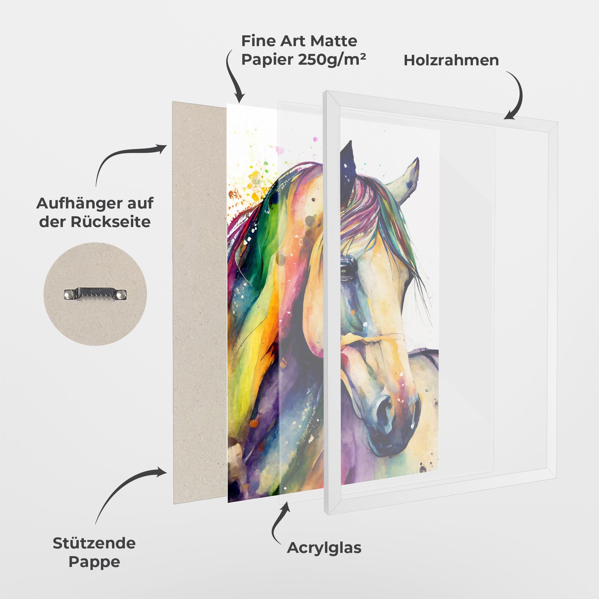 Gerahmte Poster Colorful Horse mockup 1