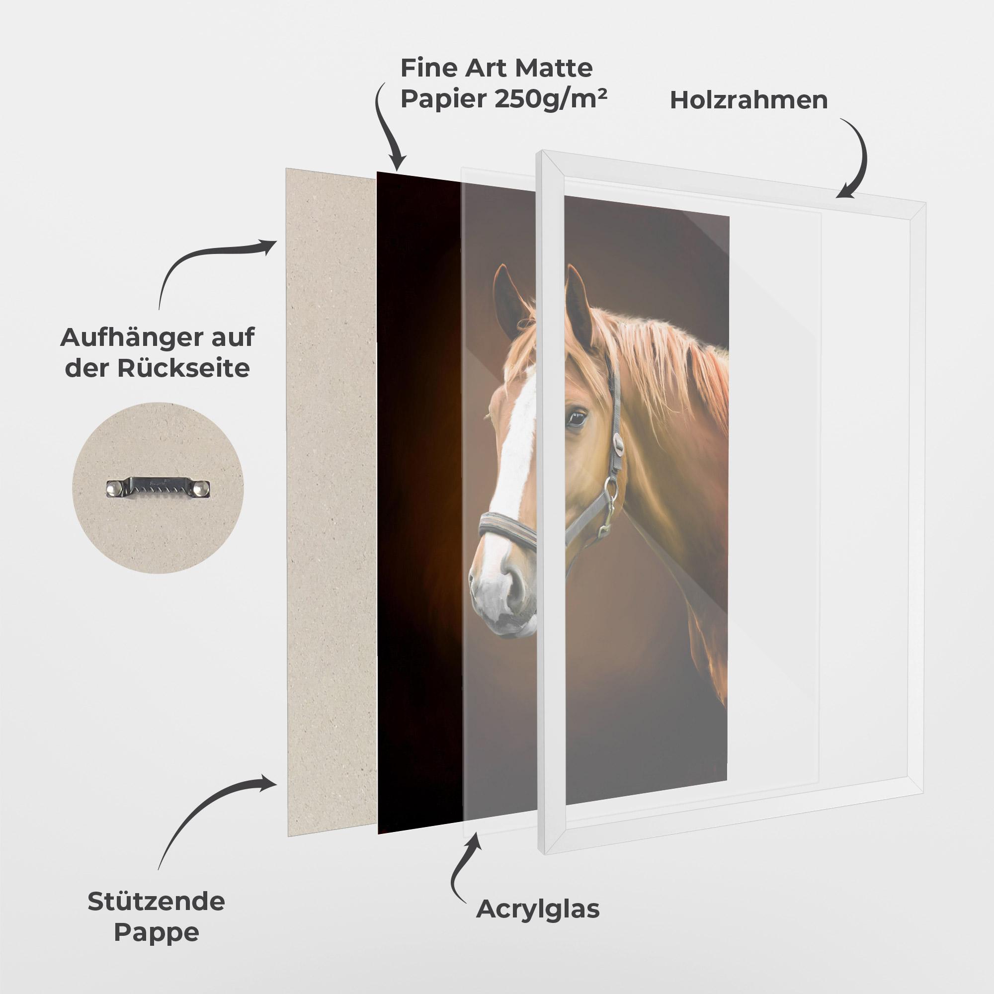Gerahmte Poster Digital Painted Horse mockup 1
