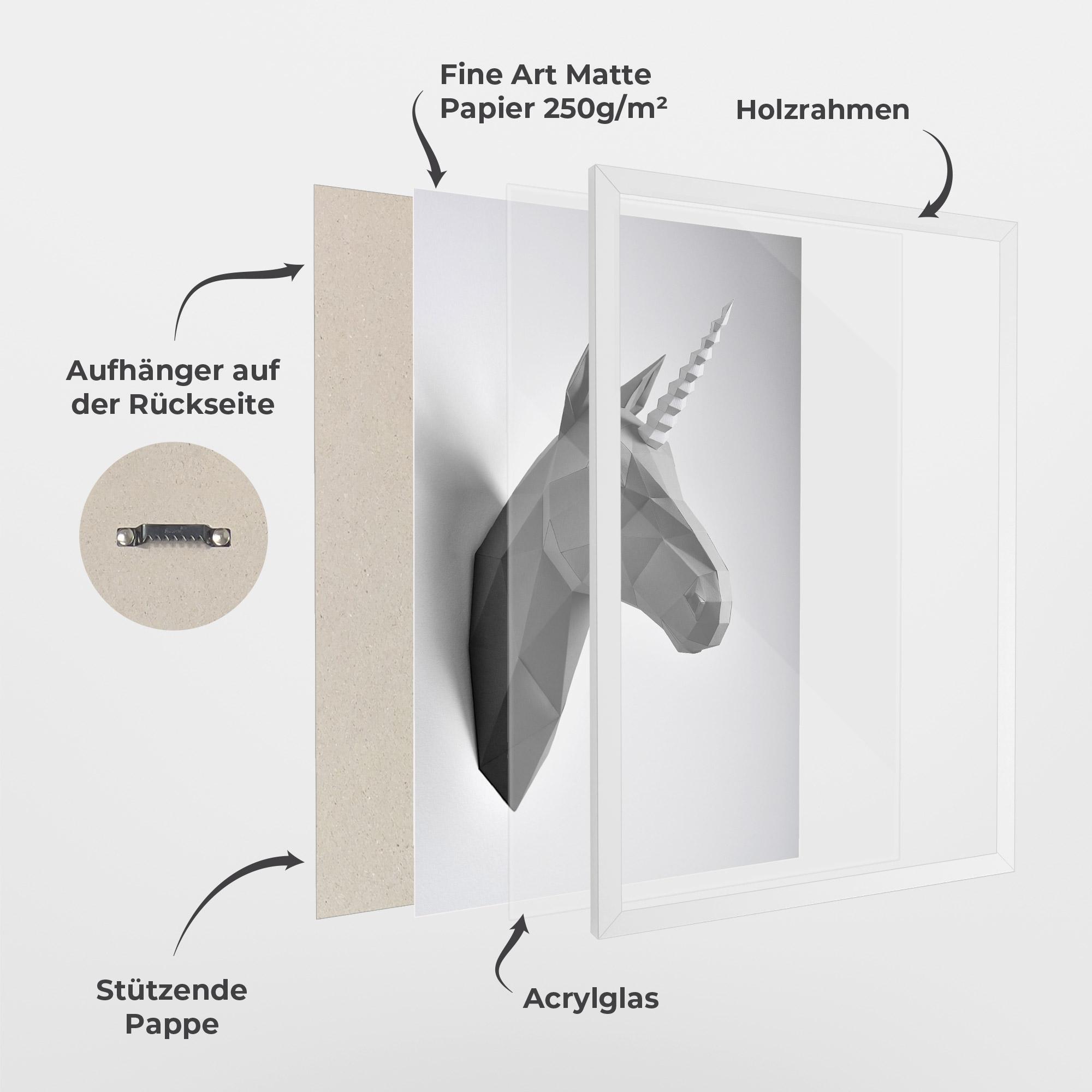 Gerahmte Poster Geometrical Unicorn mockup 1