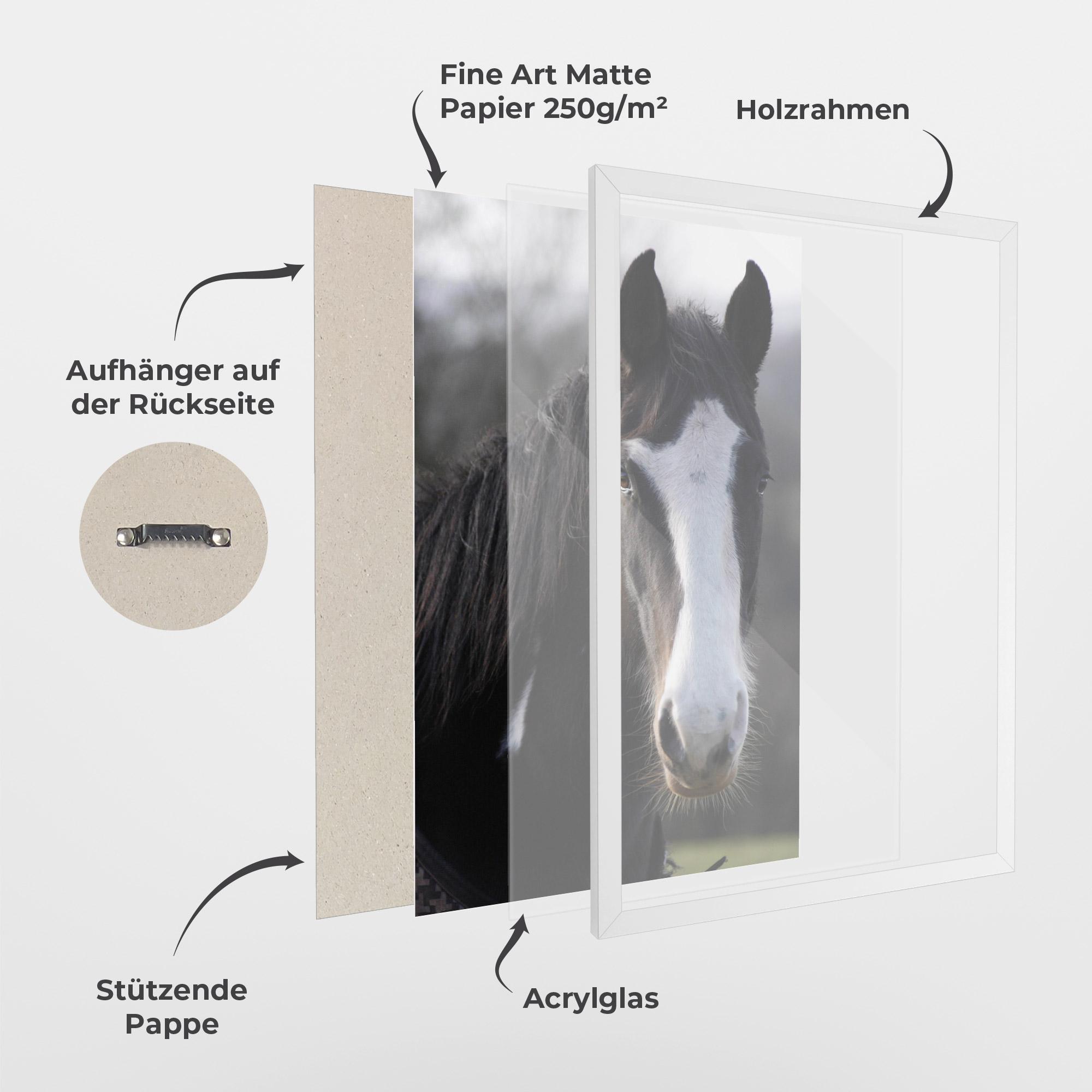 Gerahmte Poster Horse Black Portrait mockup 1