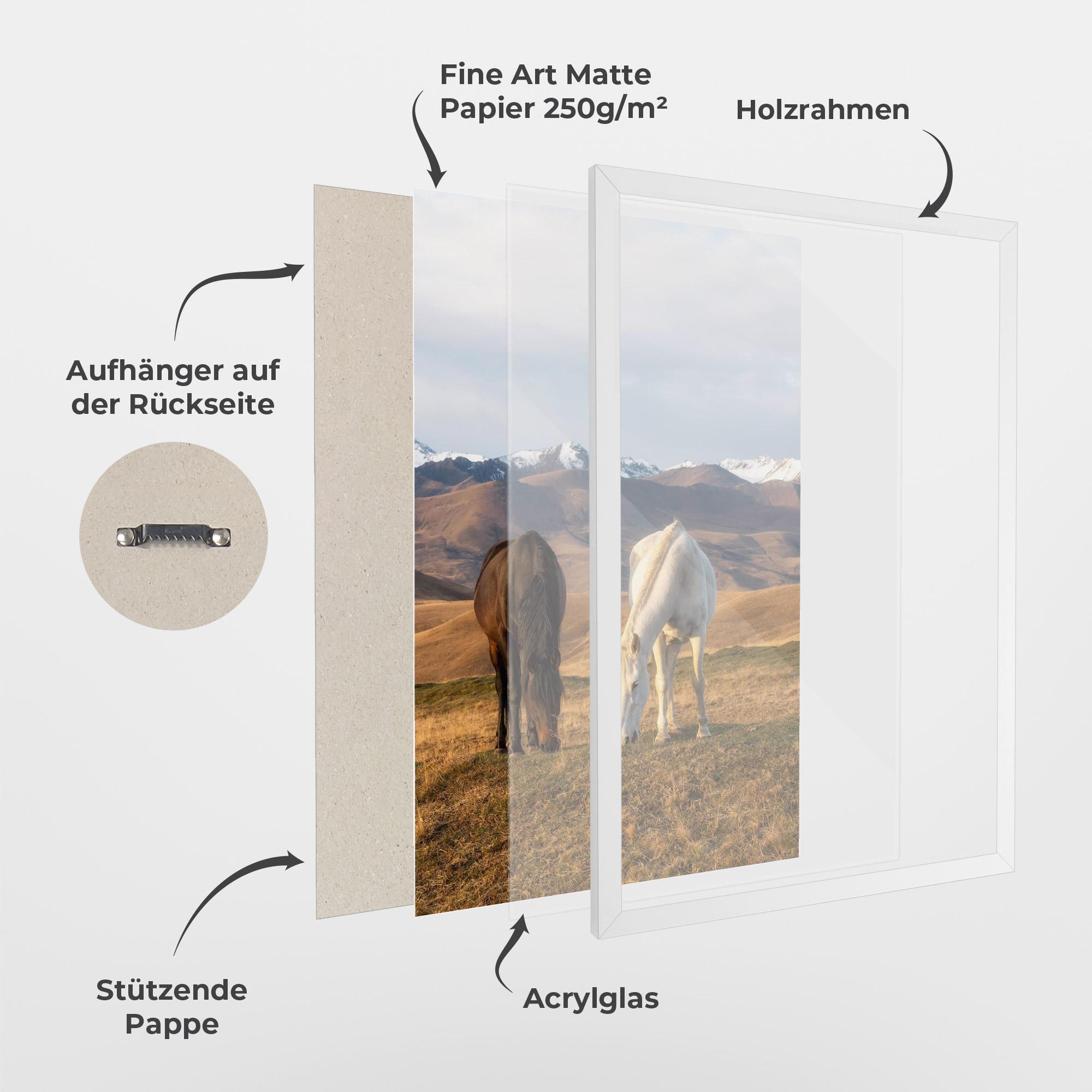 Gerahmte Poster Mountain Horses mockup 1