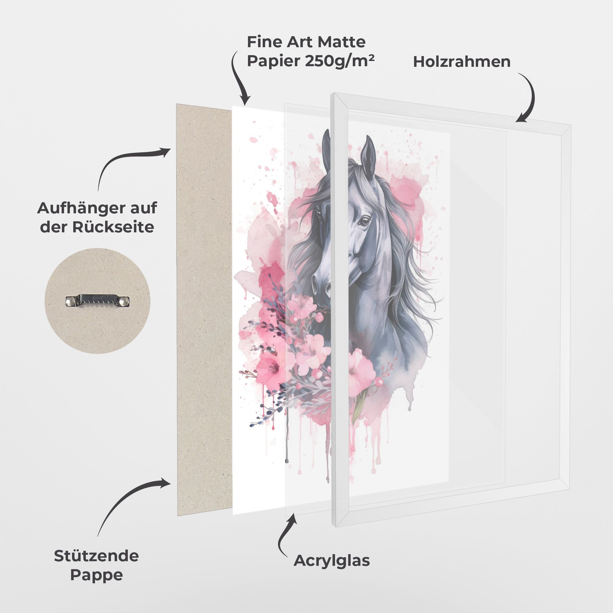 Pink Flowers Horse mockup 1