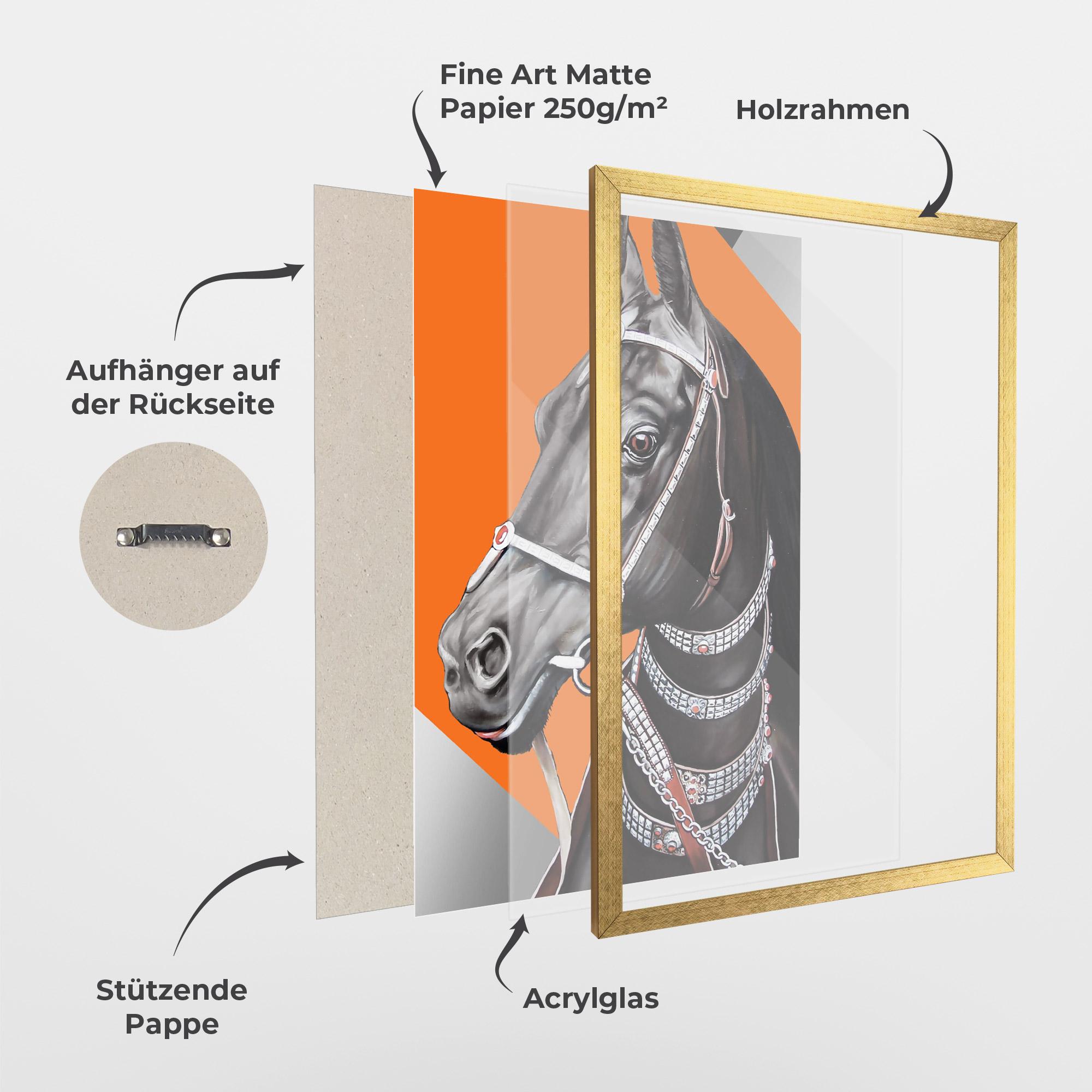 Gerahmte Poster Fashion Horse mockup 1