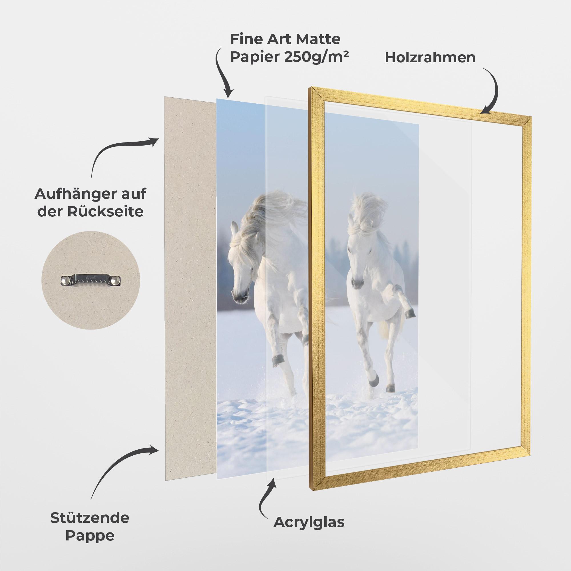 Gerahmte Poster Happy Horses Running mockup 1