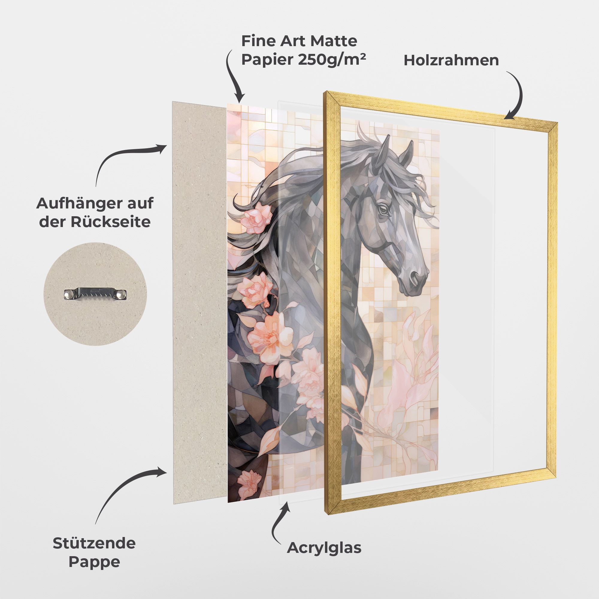 Mosaic Painting Horse mockup 1