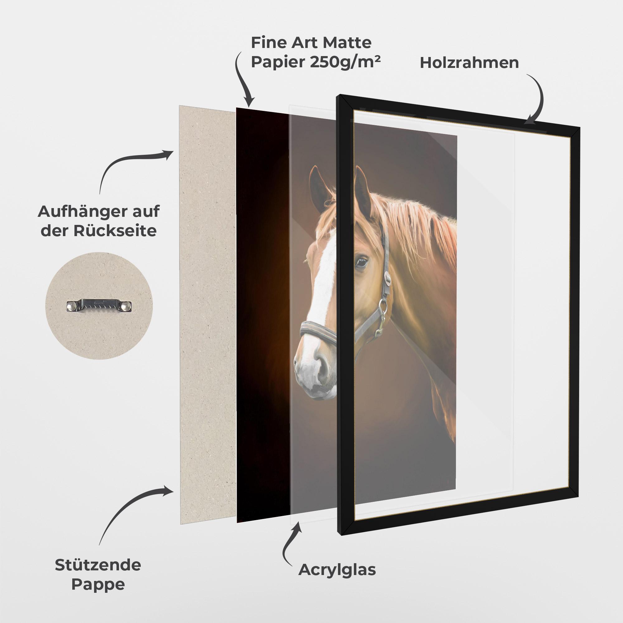 Gerahmte Poster Digital Painted Horse mockup 1