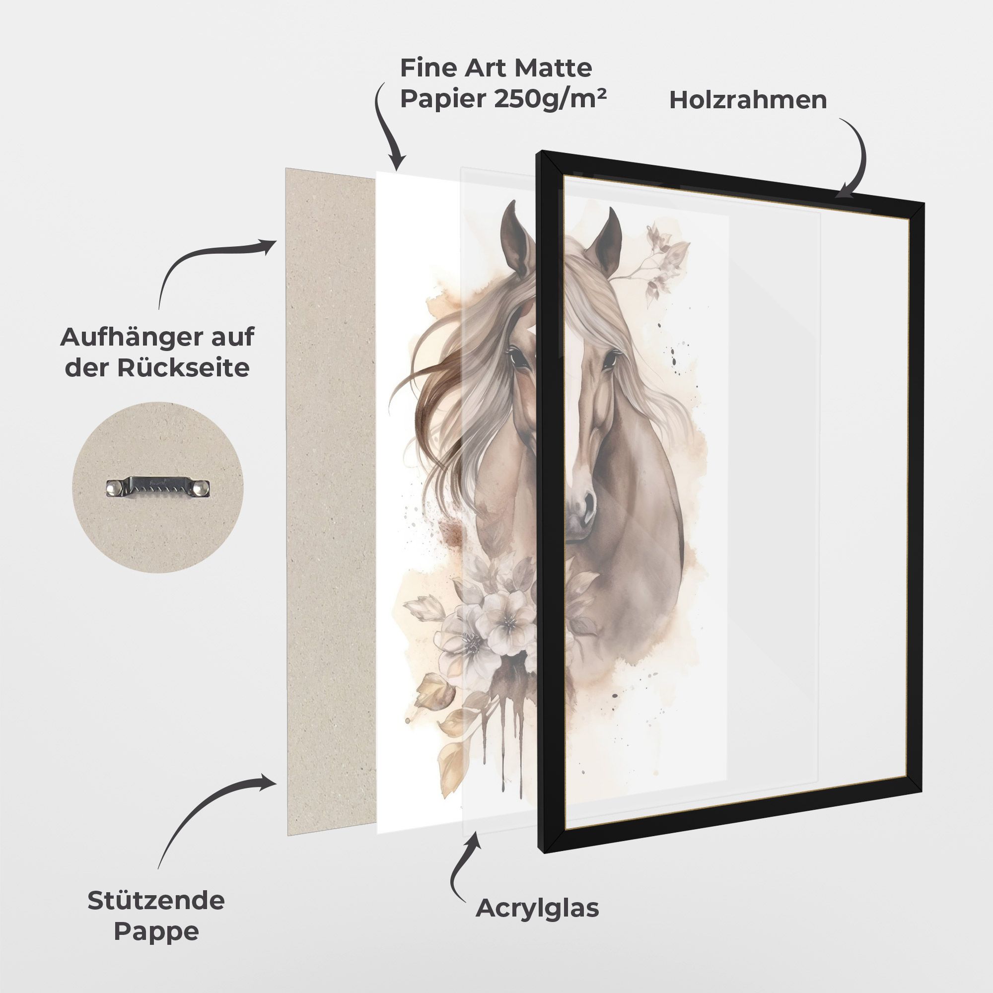 Flower Brown Horse mockup 1