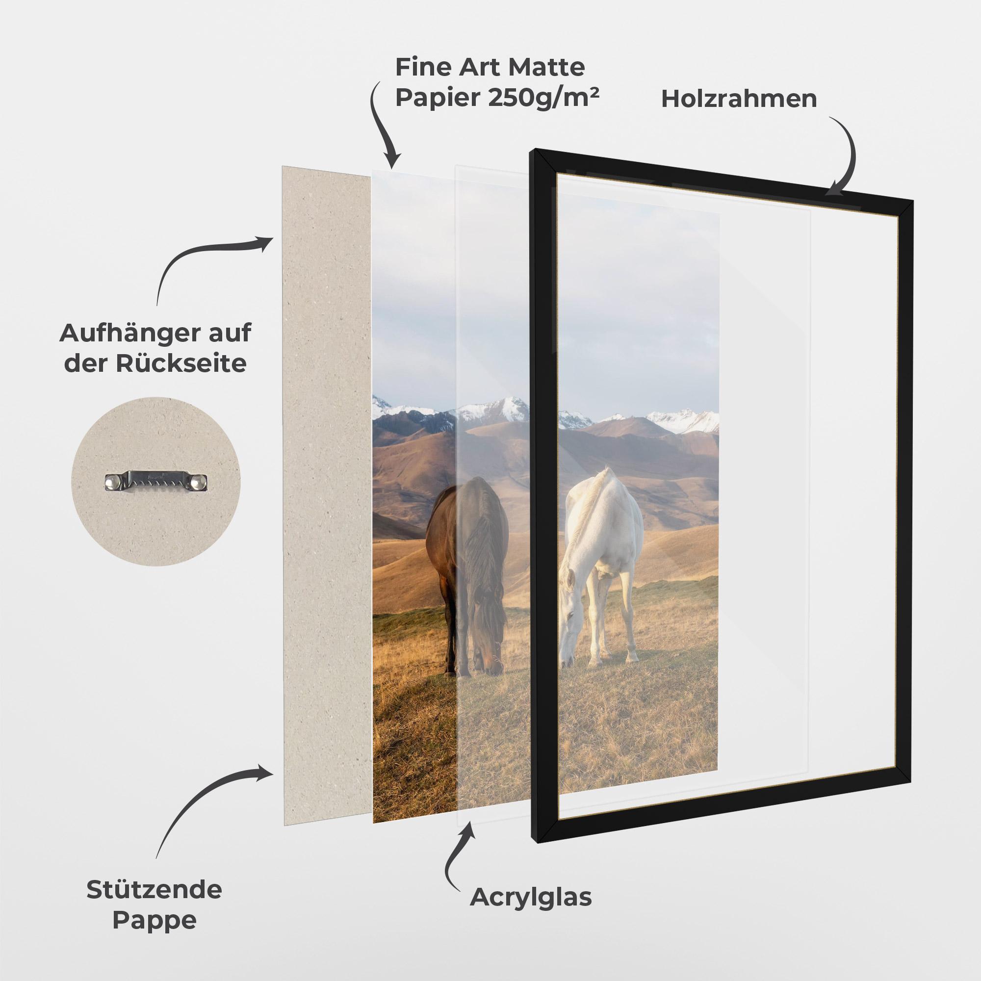 Gerahmte Poster Mountain Horses mockup 1