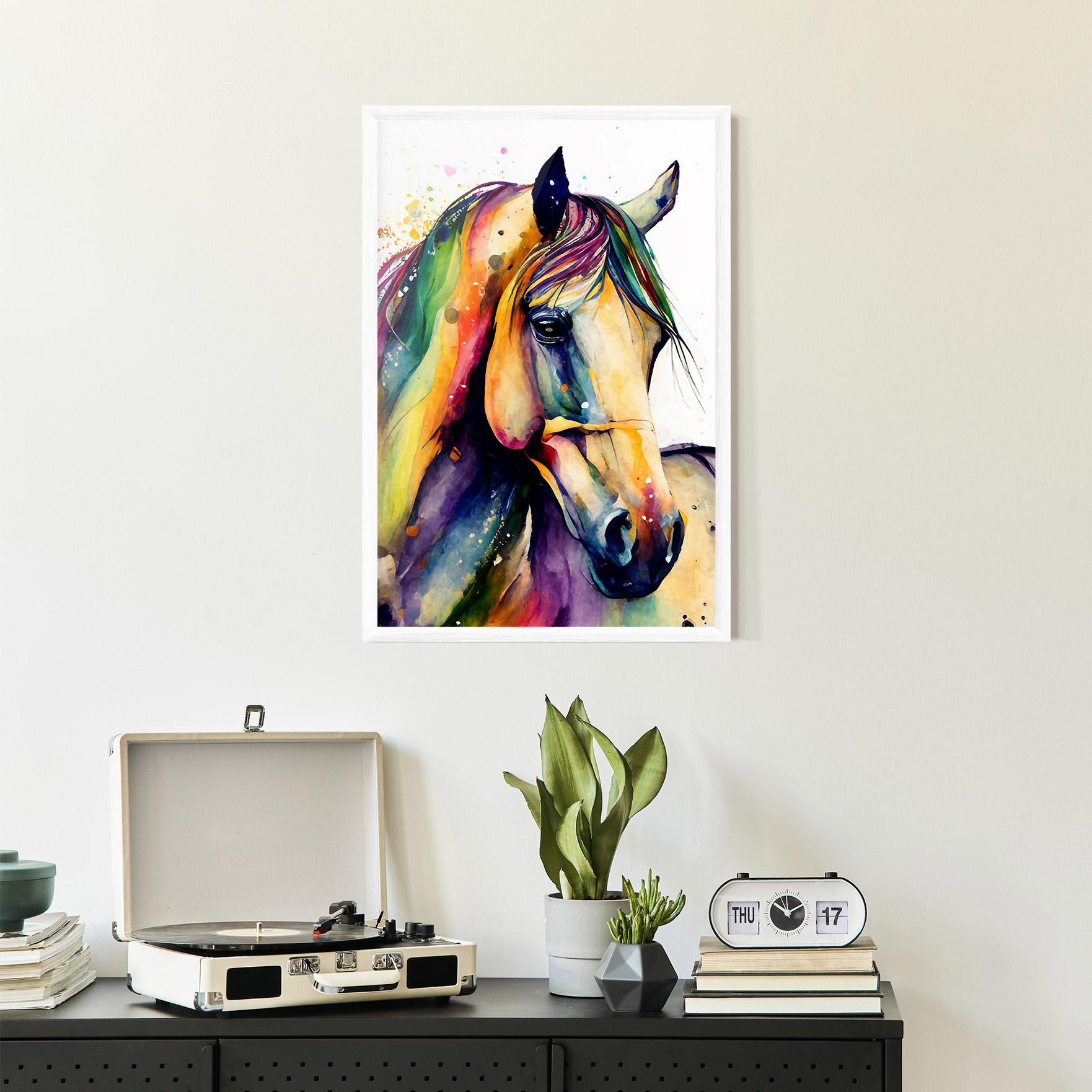 Gerahmte Poster Colorful Horse mockup 2